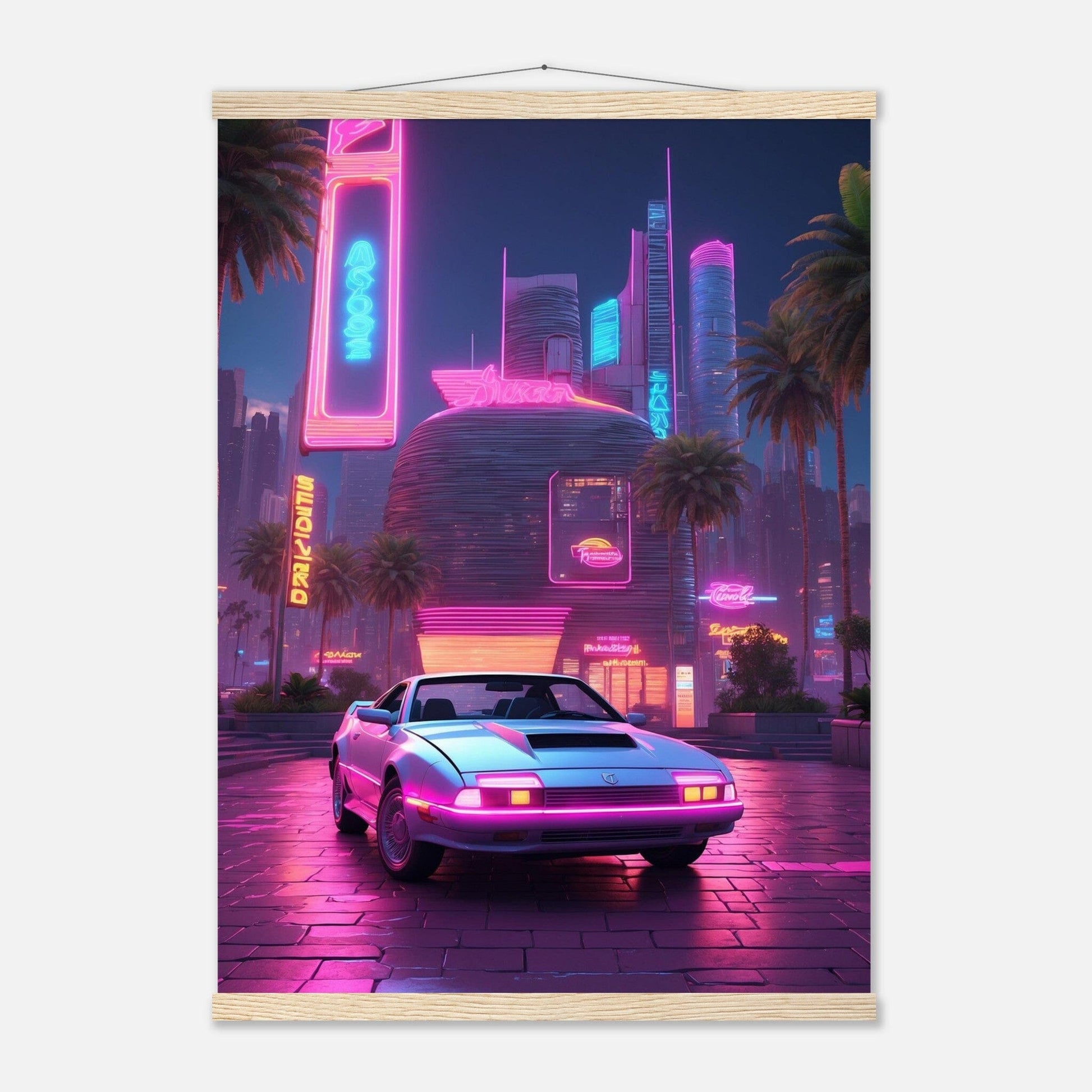 Premium Matte Paper Poster with Hanger - Minimalistische Kunstpräsentation mit Holzhänger Print Material Modern Masterpieces 50x70 cm / 20x28″ Natural wood wall hanger 