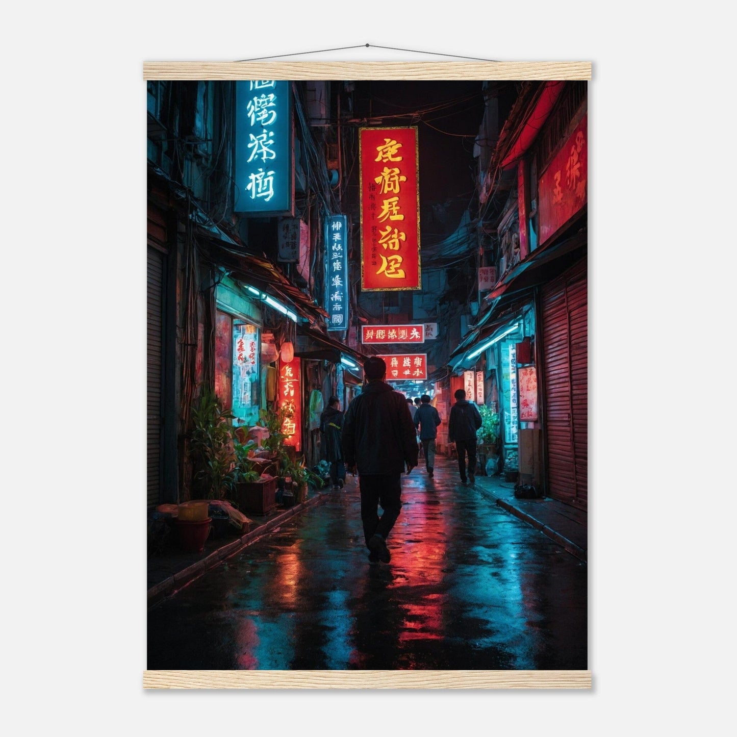 Premium Matte Paper Poster with Hanger - Minimalistische Kunstpräsentation mit Holzhänger Print Material Modern Masterpieces 50x70 cm / 20x28″ Natural wood wall hanger 