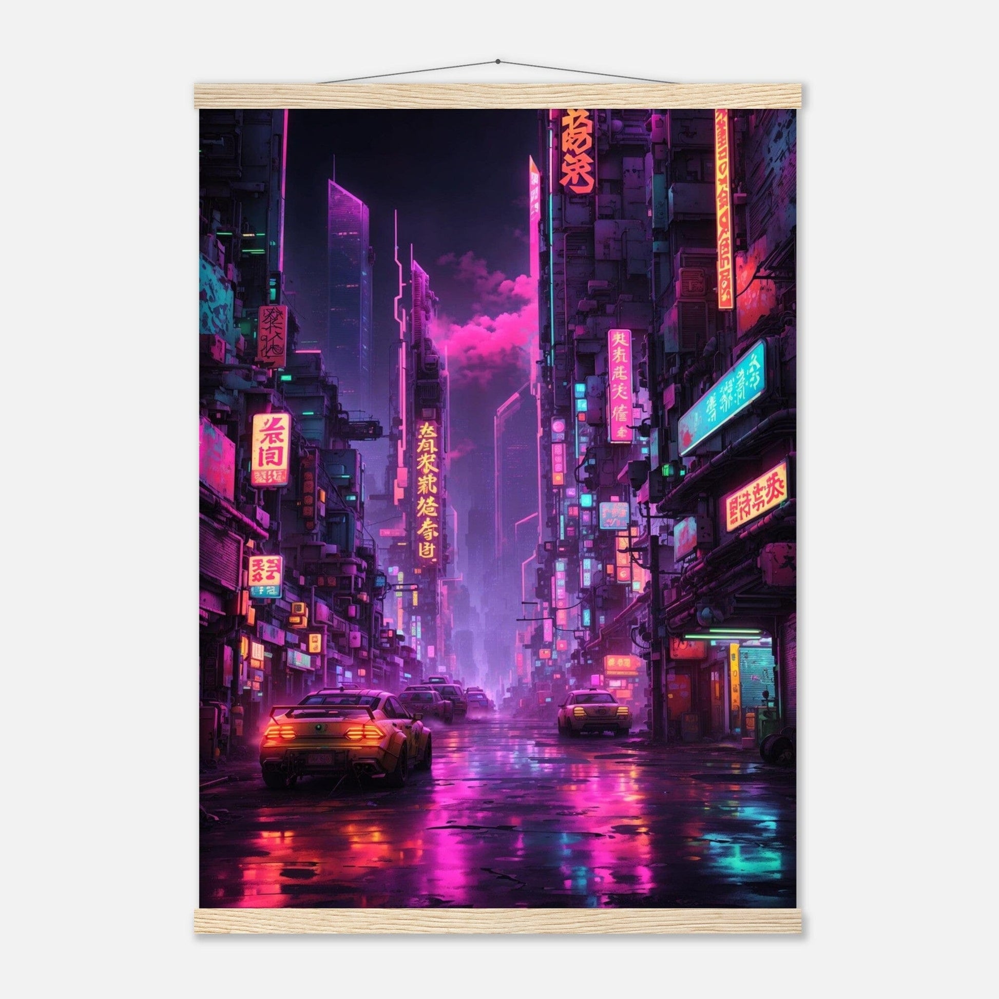 Premium Matte Paper Poster with Hanger - Minimalistische Kunstpräsentation mit Holzhänger Print Material Modern Masterpieces 50x70 cm / 20x28″ Natural wood wall hanger 