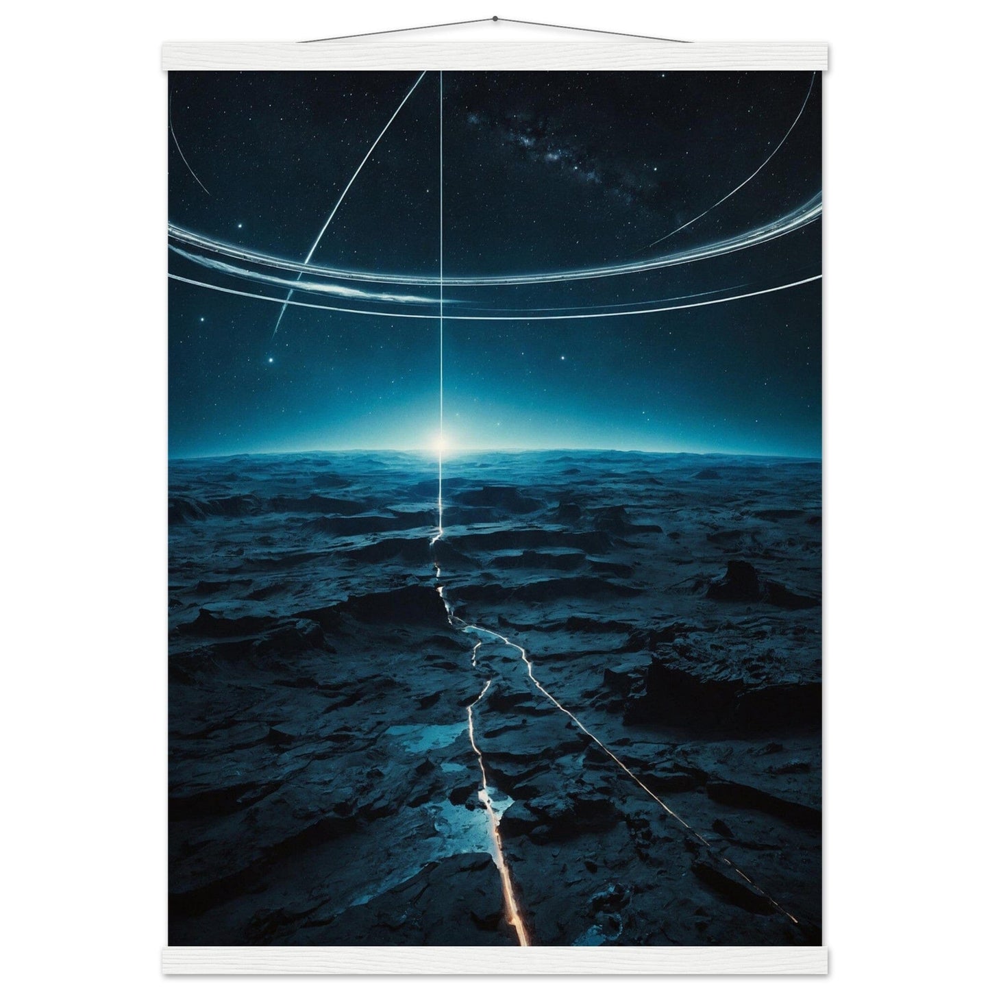 Premium Matte Paper Poster with Hanger - Minimalistische Kunstpräsentation mit Holzhänger Print Material Modern Masterpieces 50x70 cm / 20x28″ White wall hanger 