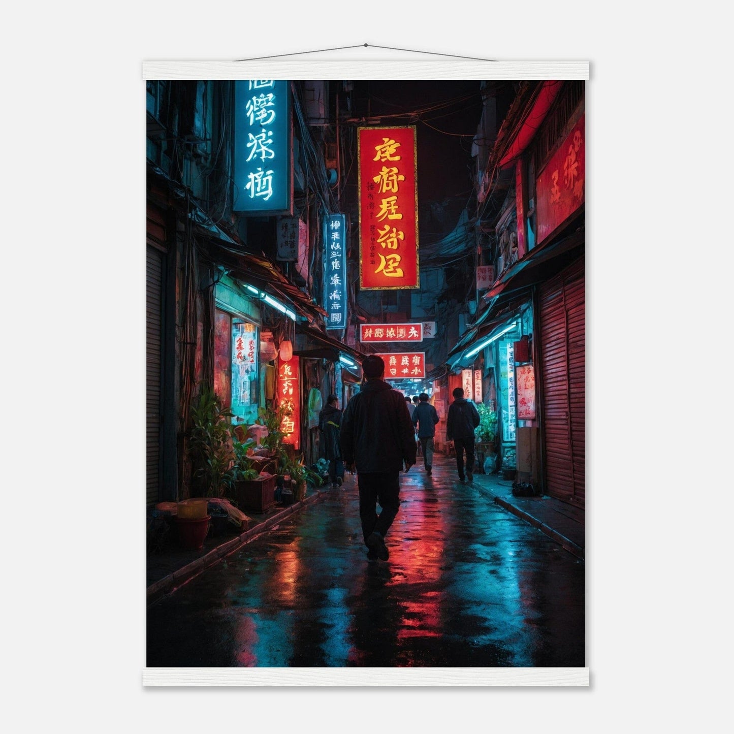 Premium Matte Paper Poster with Hanger - Minimalistische Kunstpräsentation mit Holzhänger Print Material Modern Masterpieces 50x70 cm / 20x28″ White wall hanger 