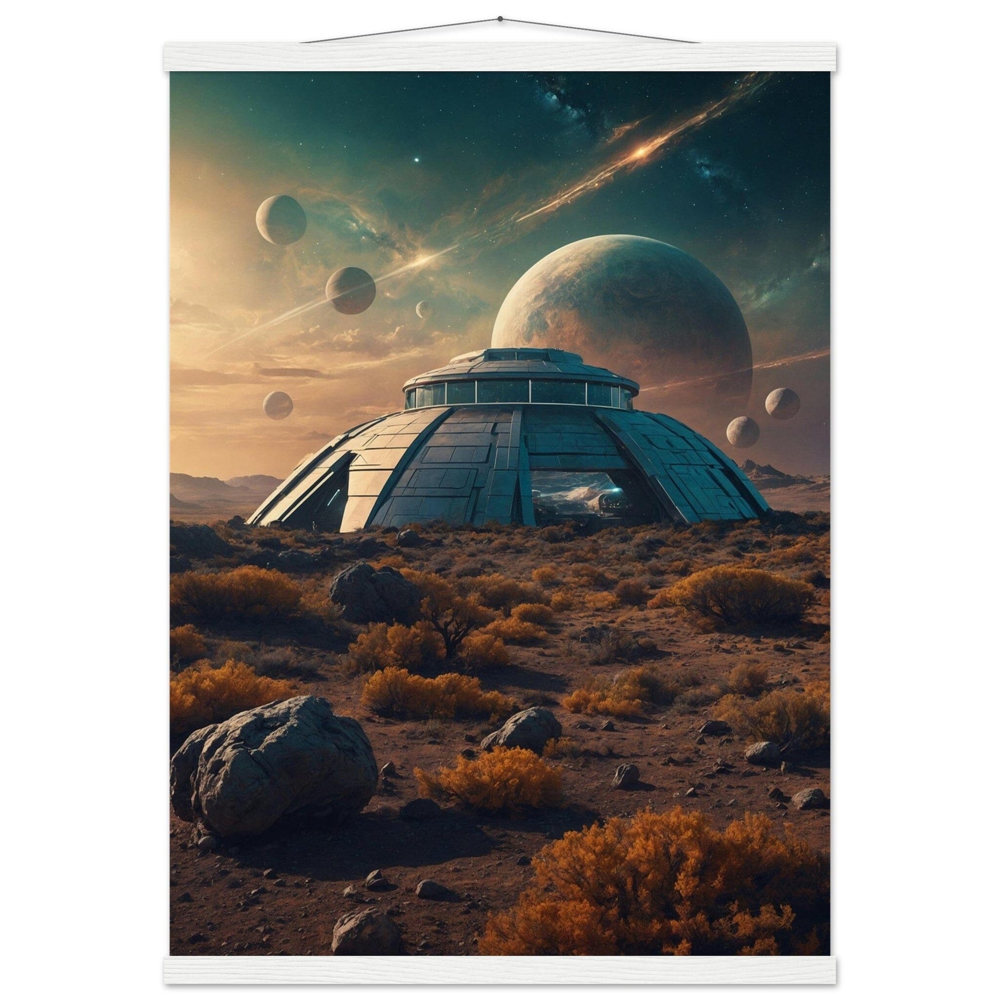 Premium Matte Paper Poster with Hanger - Minimalistische Kunstpräsentation mit Holzhänger Print Material Modern Masterpieces 50x70 cm / 20x28″ White wall hanger 