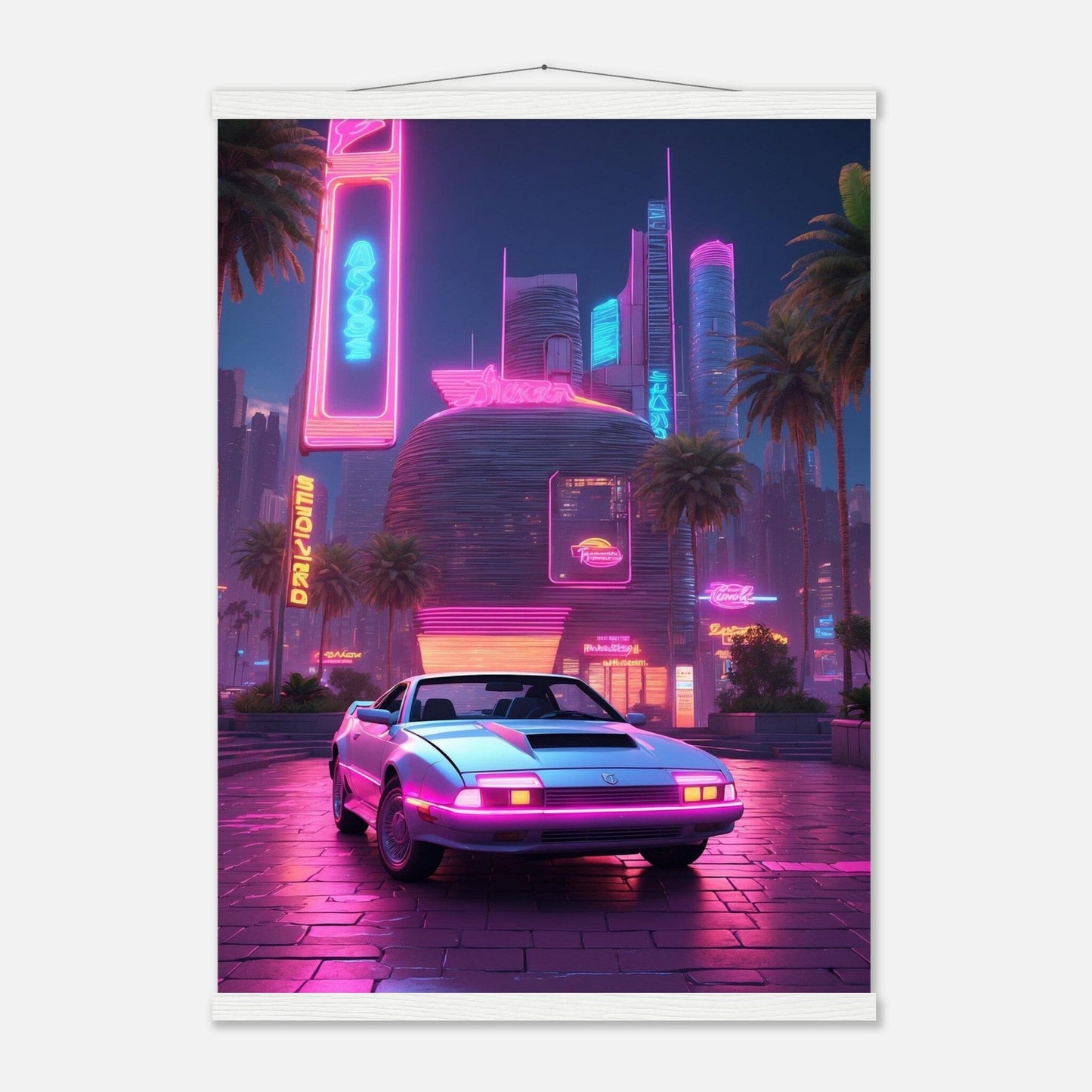 Premium Matte Paper Poster with Hanger - Minimalistische Kunstpräsentation mit Holzhänger Print Material Modern Masterpieces 50x70 cm / 20x28″ White wall hanger 