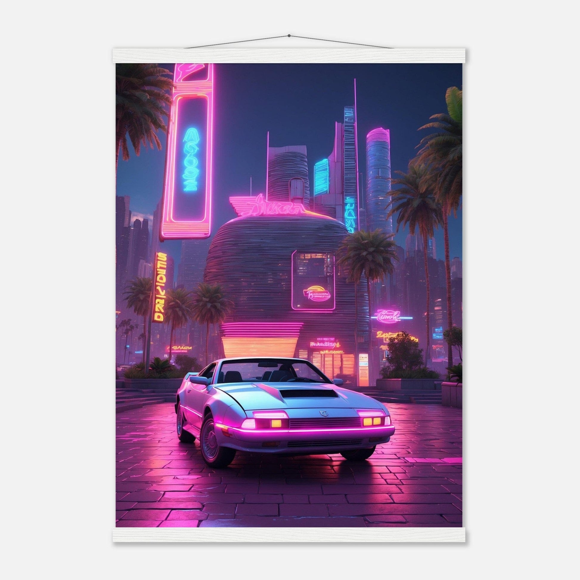 Premium Matte Paper Poster with Hanger - Minimalistische Kunstpräsentation mit Holzhänger Print Material Modern Masterpieces 50x70 cm / 20x28″ White wall hanger 