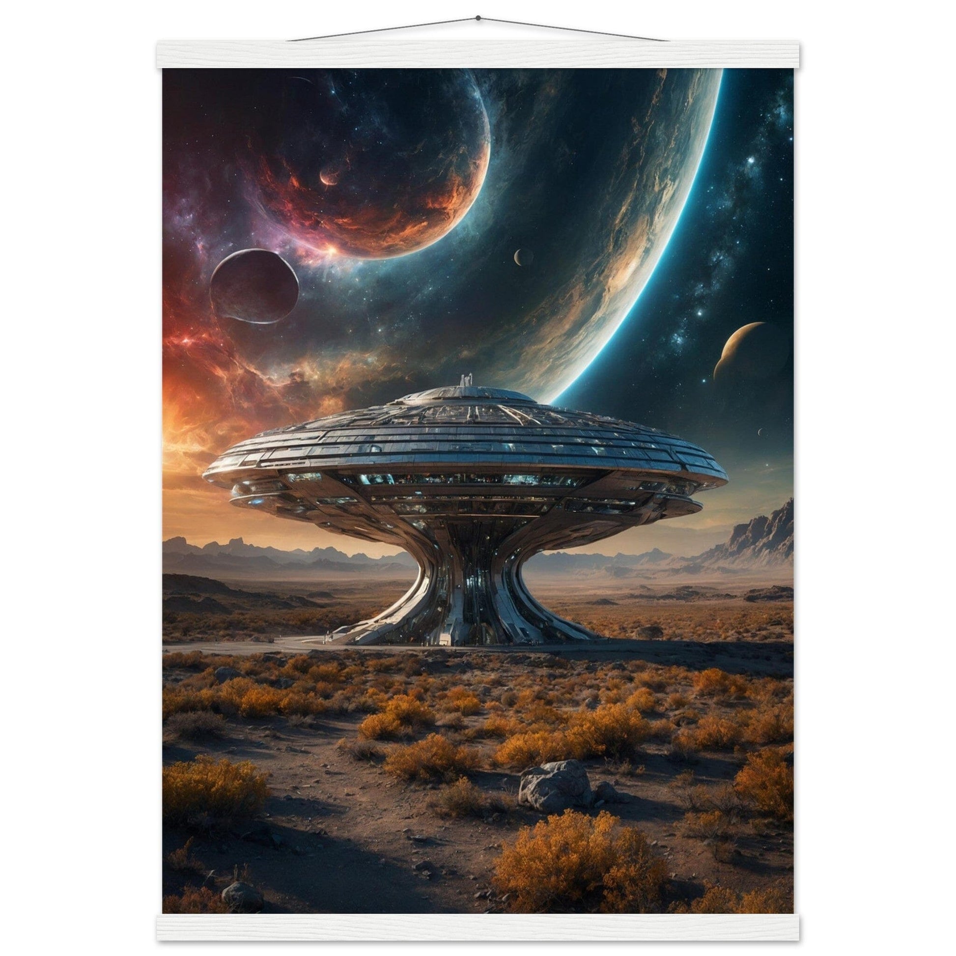 Premium Matte Paper Poster with Hanger - Minimalistische Kunstpräsentation mit Holzhänger Print Material Modern Masterpieces 50x70 cm / 20x28″ White wall hanger 