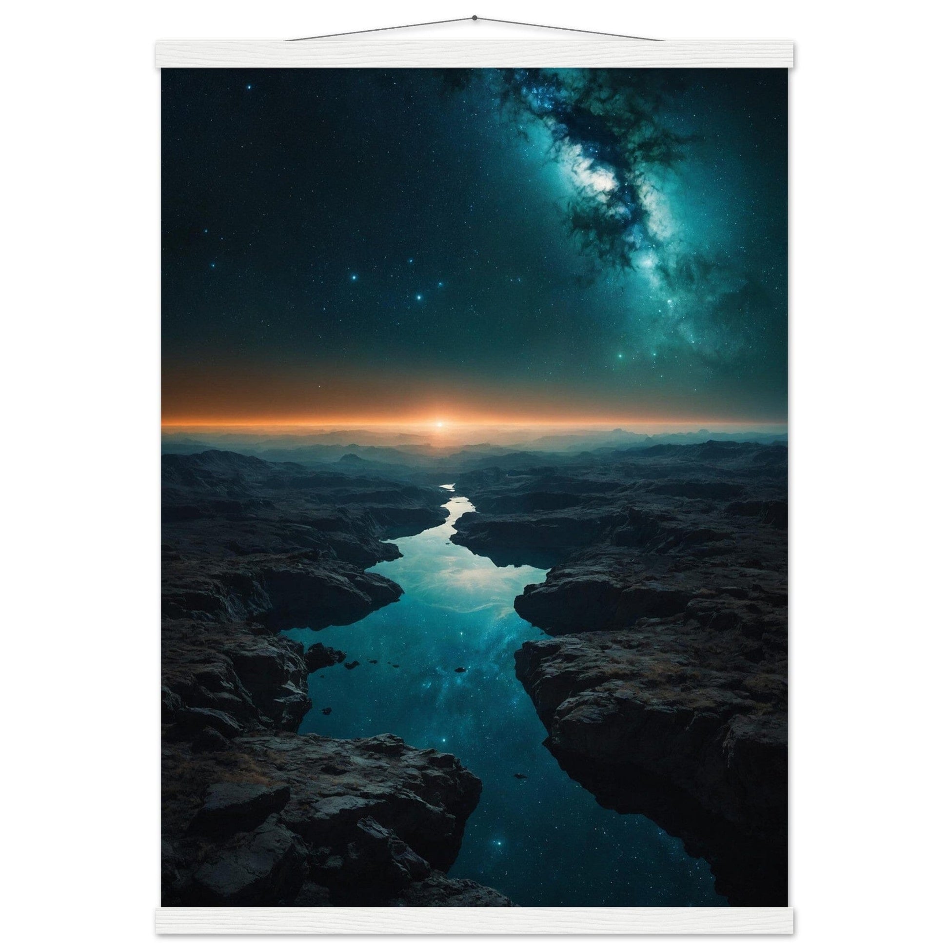 Premium Matte Paper Poster with Hanger - Minimalistische Kunstpräsentation mit Holzhänger Print Material Modern Masterpieces 50x70 cm / 20x28″ White wall hanger 