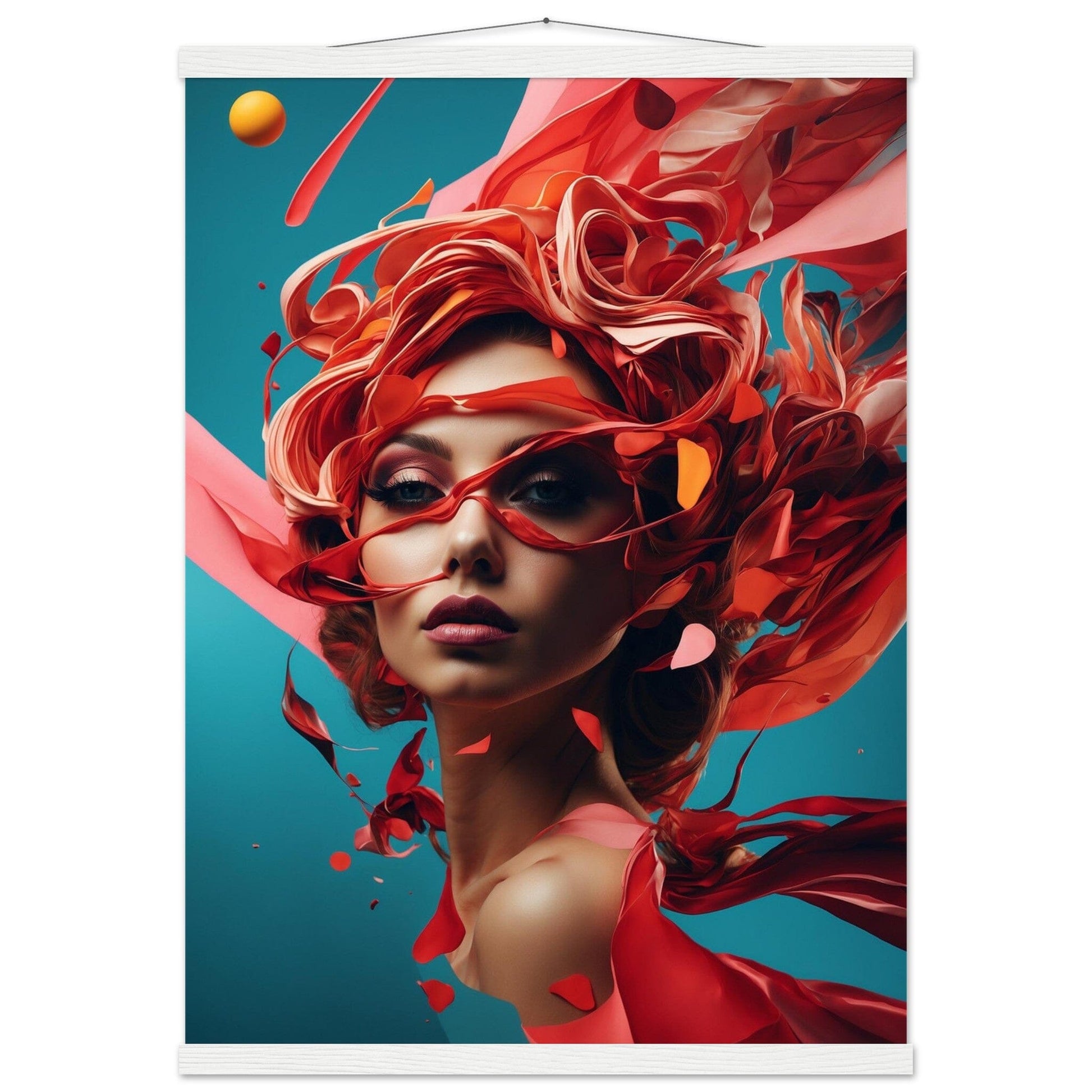 Premium Matte Paper Poster with Hanger - Minimalistische Kunstpräsentation mit Holzhänger Print Material Modern Masterpieces 50x70 cm / 20x28″ White wall hanger 