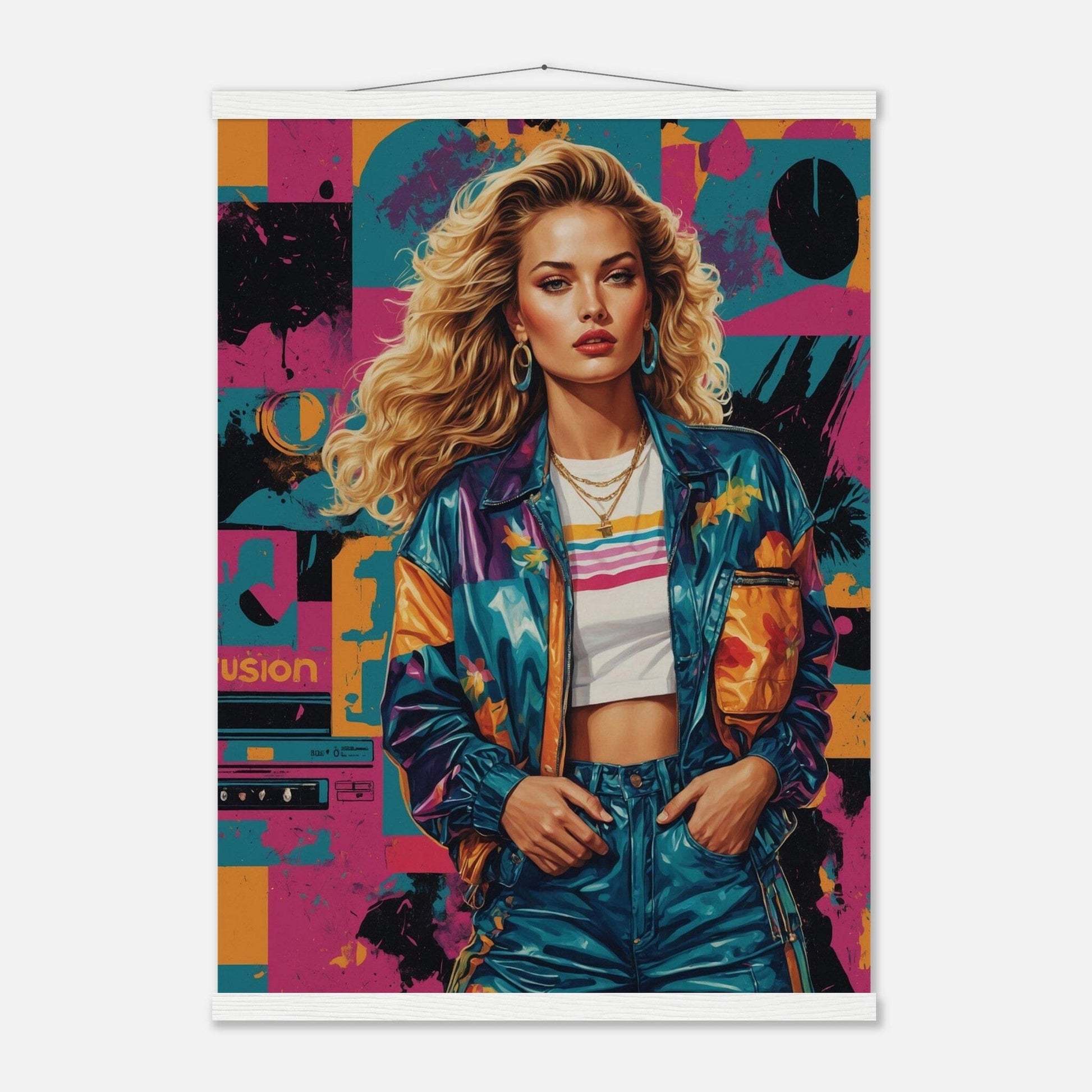 Premium Matte Paper Poster with Hanger - Minimalistische Kunstpräsentation mit Holzhänger Print Material Modern Masterpieces 50x70 cm / 20x28″ White wall hanger 