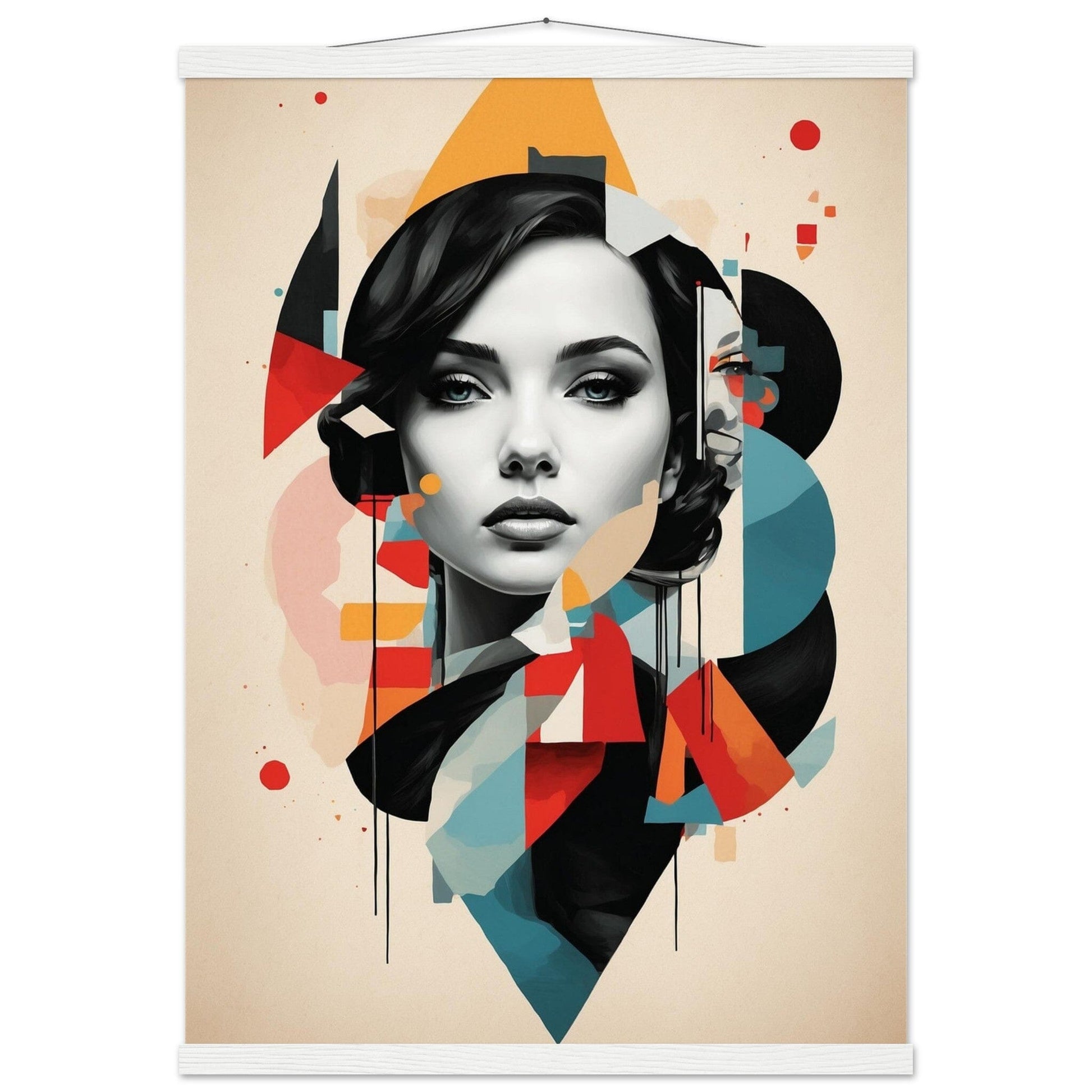 Premium Matte Paper Poster with Hanger - Minimalistische Kunstpräsentation mit Holzhänger Print Material Modern Masterpieces 50x70 cm / 20x28″ White wall hanger 