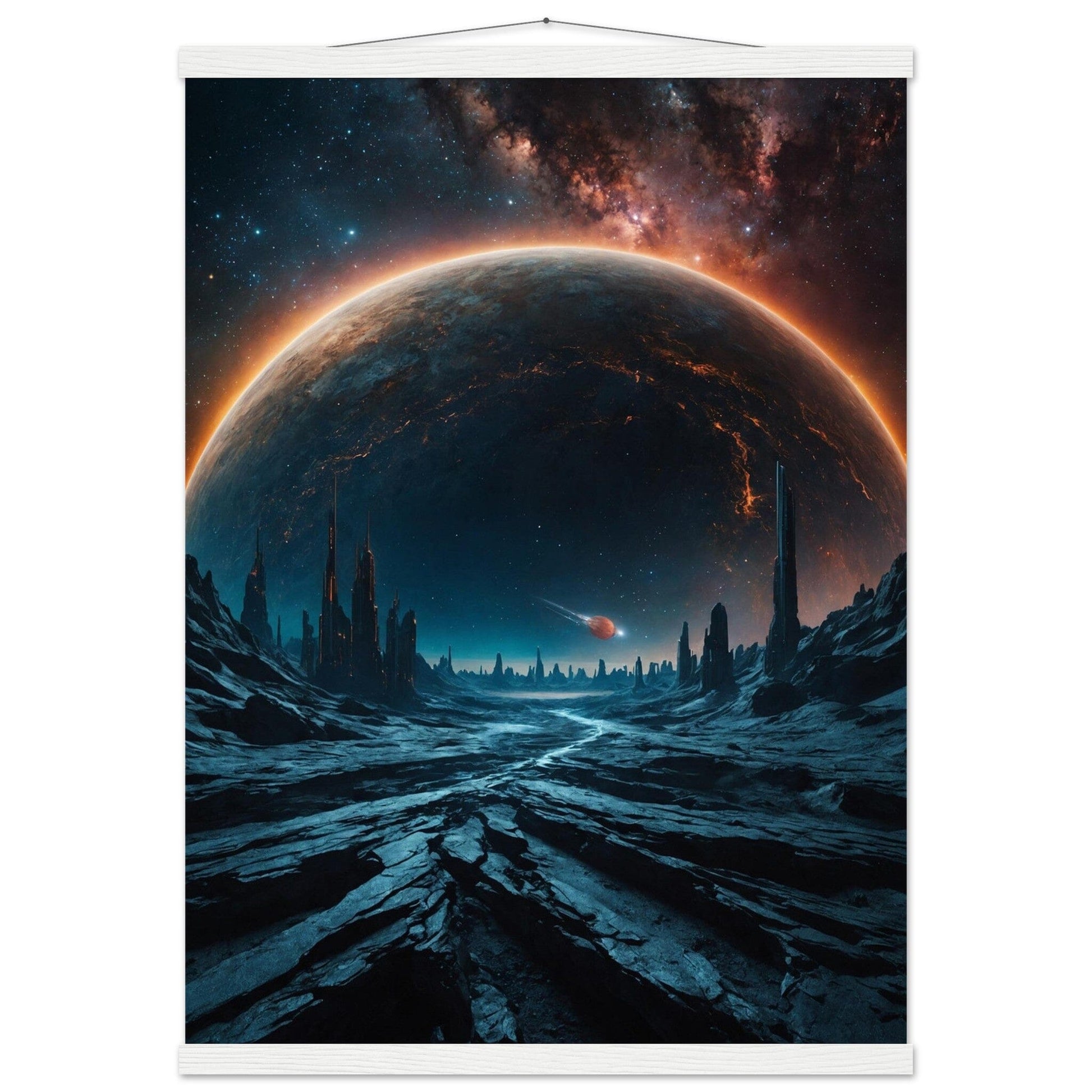 Premium Matte Paper Poster with Hanger - Minimalistische Kunstpräsentation mit Holzhänger Print Material Modern Masterpieces 50x70 cm / 20x28″ White wall hanger 