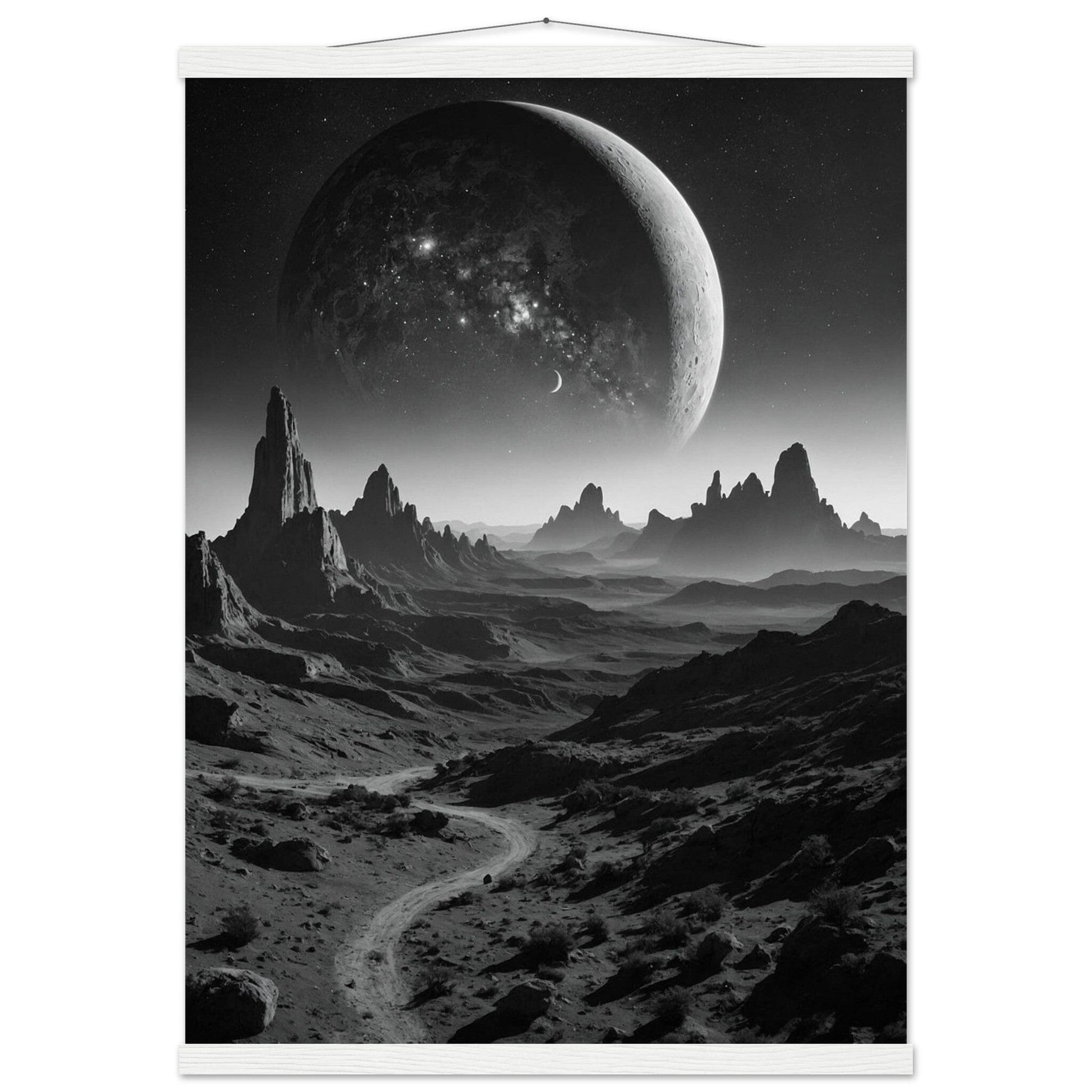 Premium Matte Paper Poster with Hanger - Minimalistische Kunstpräsentation mit Holzhänger Print Material Modern Masterpieces 50x70 cm / 20x28″ White wall hanger 