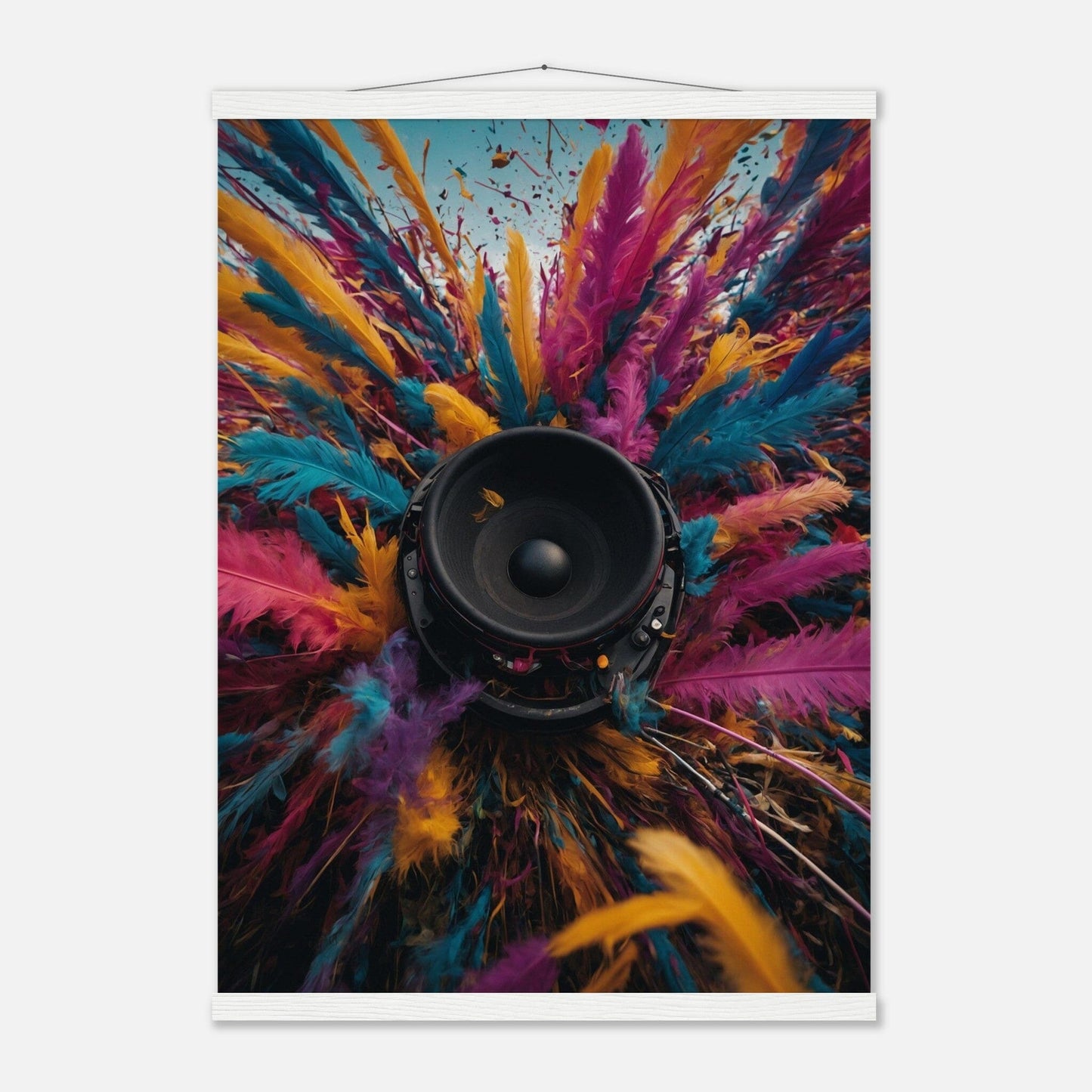 Premium Matte Paper Poster with Hanger - Minimalistische Kunstpräsentation mit Holzhänger Print Material Modern Masterpieces 50x70 cm / 20x28″ White wall hanger 
