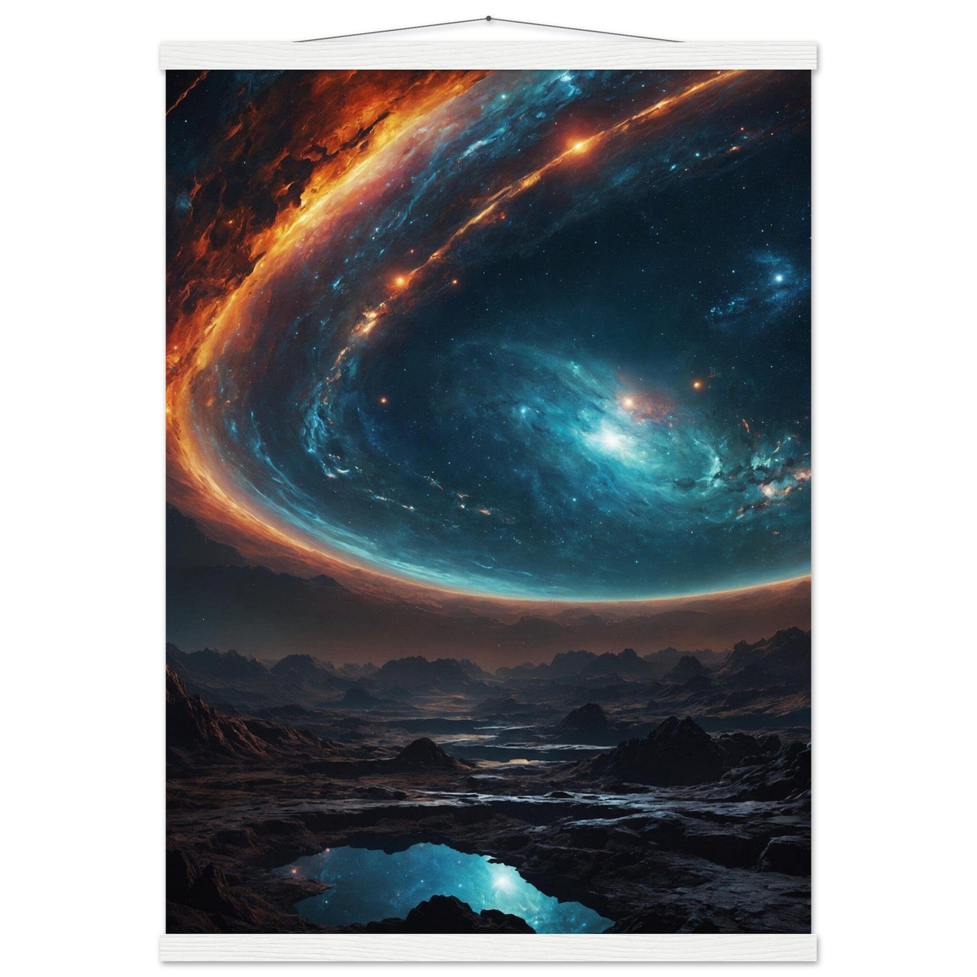 Premium Matte Paper Poster with Hanger - Minimalistische Kunstpräsentation mit Holzhänger Print Material Modern Masterpieces 50x70 cm / 20x28″ White wall hanger 