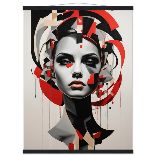 Premium Matte Paper Poster with Hanger - Minimalistische Kunstpräsentation mit Holzhänger Print Material Modern Masterpieces 60x80 cm / 24x32″ Black wall hanger 