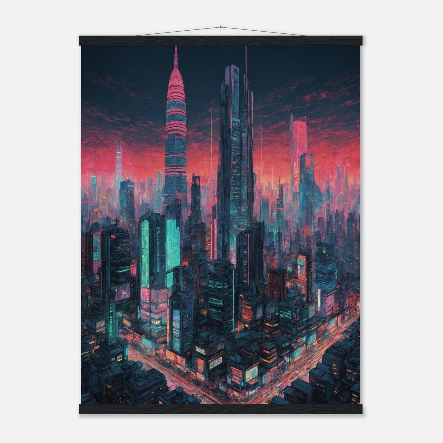 Premium Matte Paper Poster with Hanger - Minimalistische Kunstpräsentation mit Holzhänger Print Material Modern Masterpieces 60x80 cm / 24x32″ Black wall hanger 