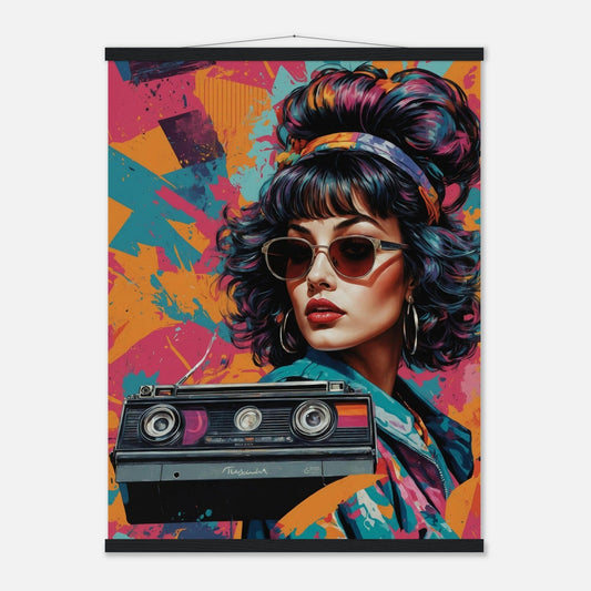 Premium Matte Paper Poster with Hanger - Minimalistische Kunstpräsentation mit Holzhänger Print Material Modern Masterpieces 60x80 cm / 24x32″ Black wall hanger 