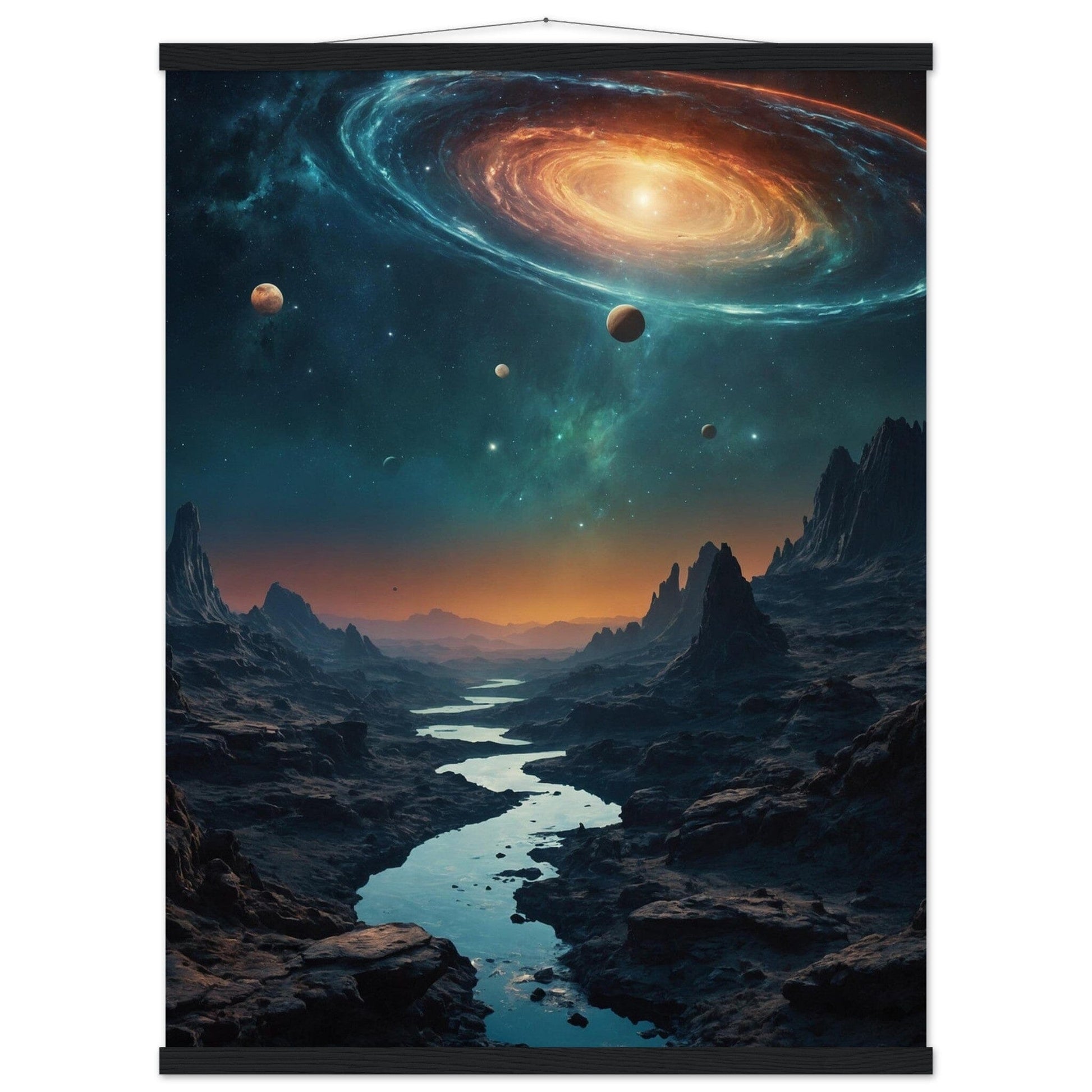 Premium Matte Paper Poster with Hanger - Minimalistische Kunstpräsentation mit Holzhänger Print Material Modern Masterpieces 60x80 cm / 24x32″ Black wall hanger 