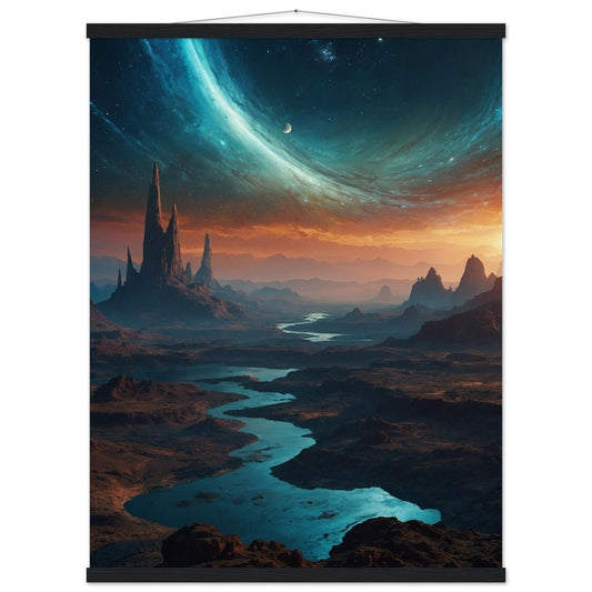 Premium Matte Paper Poster with Hanger - Minimalistische Kunstpräsentation mit Holzhänger Print Material Modern Masterpieces 60x80 cm / 24x32″ Black wall hanger 