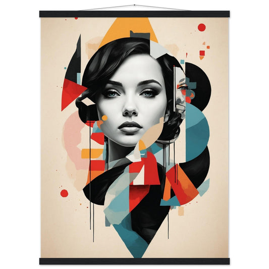 Premium Matte Paper Poster with Hanger - Minimalistische Kunstpräsentation mit Holzhänger Print Material Modern Masterpieces 60x80 cm / 24x32″ Black wall hanger 