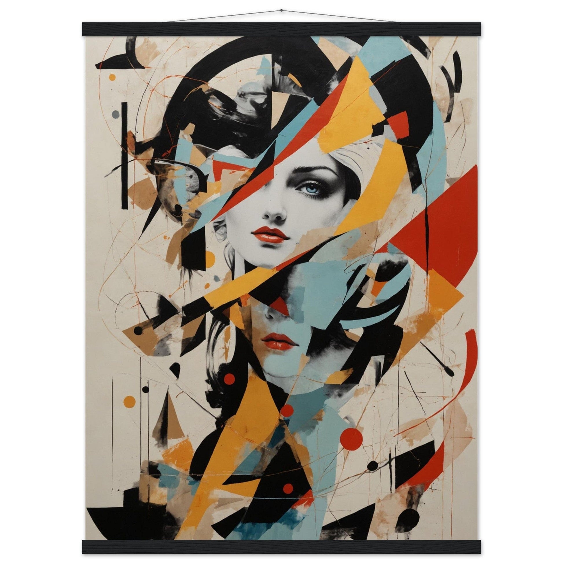 Premium Matte Paper Poster with Hanger - Minimalistische Kunstpräsentation mit Holzhänger Print Material Modern Masterpieces 60x80 cm / 24x32″ Black wall hanger 