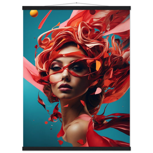 Premium Matte Paper Poster with Hanger - Minimalistische Kunstpräsentation mit Holzhänger Print Material Modern Masterpieces 60x80 cm / 24x32″ Black wall hanger 