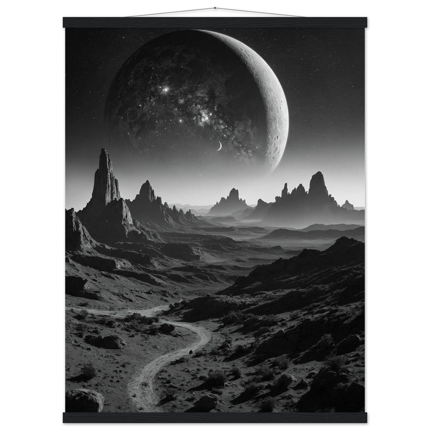 Premium Matte Paper Poster with Hanger - Minimalistische Kunstpräsentation mit Holzhänger Print Material Modern Masterpieces 60x80 cm / 24x32″ Black wall hanger 