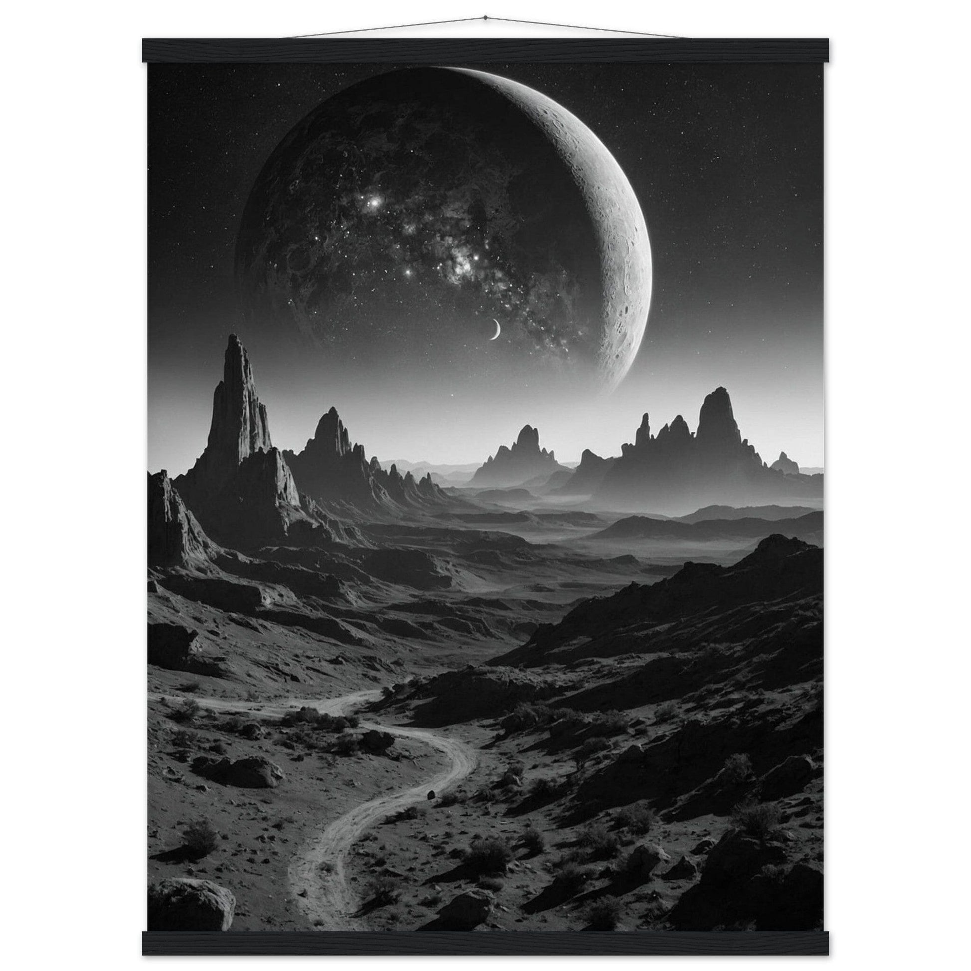 Premium Matte Paper Poster with Hanger - Minimalistische Kunstpräsentation mit Holzhänger Print Material Modern Masterpieces 60x80 cm / 24x32″ Black wall hanger 