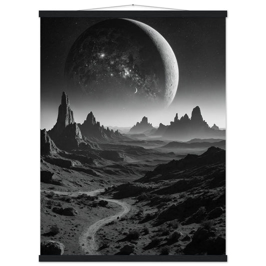 Premium Matte Paper Poster with Hanger - Minimalistische Kunstpräsentation mit Holzhänger Print Material Modern Masterpieces 60x80 cm / 24x32″ Black wall hanger 