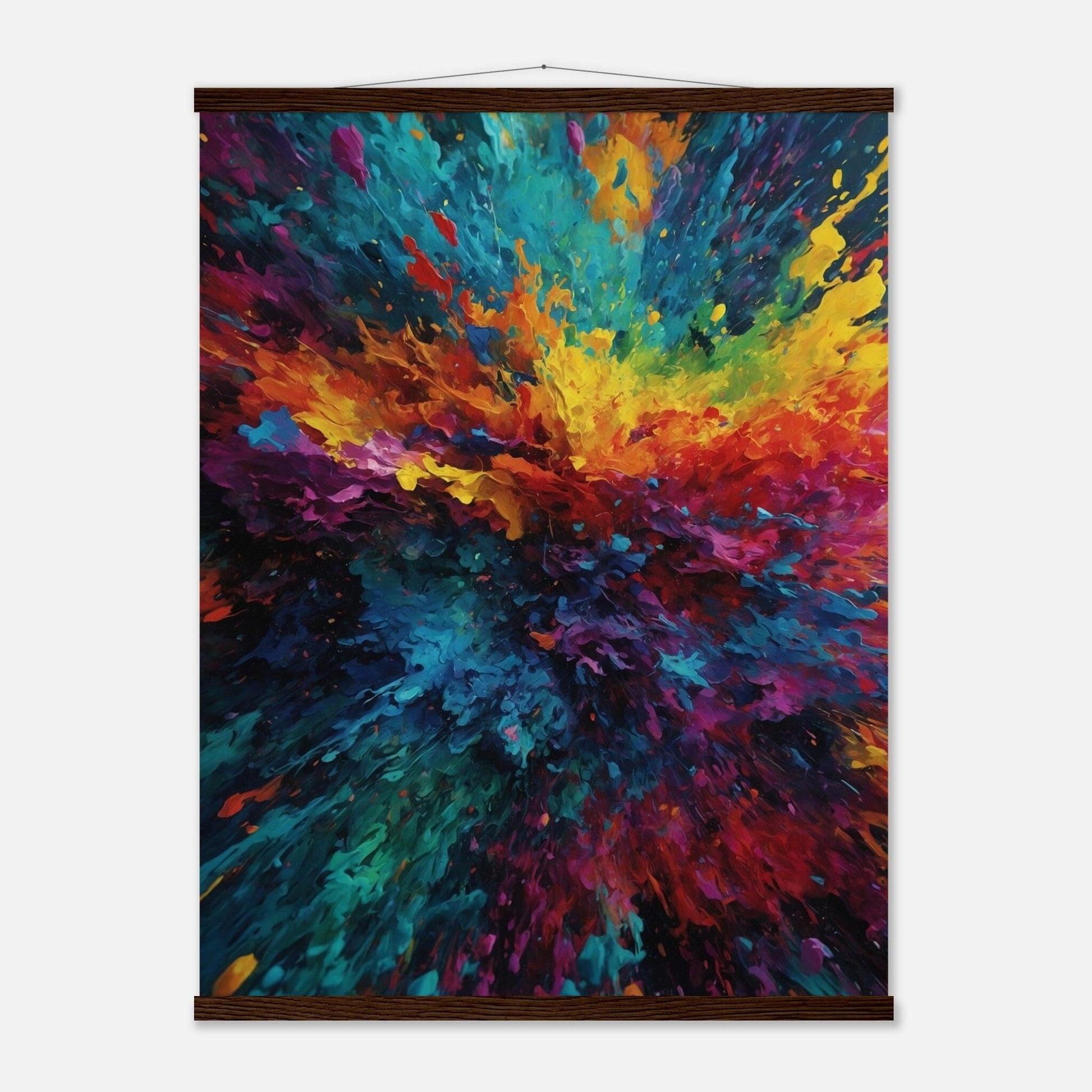 Premium Matte Paper Poster with Hanger - Minimalistische Kunstpräsentation mit Holzhänger Print Material Modern Masterpieces 60x80 cm / 24x32″ Dark wood wall hanger 