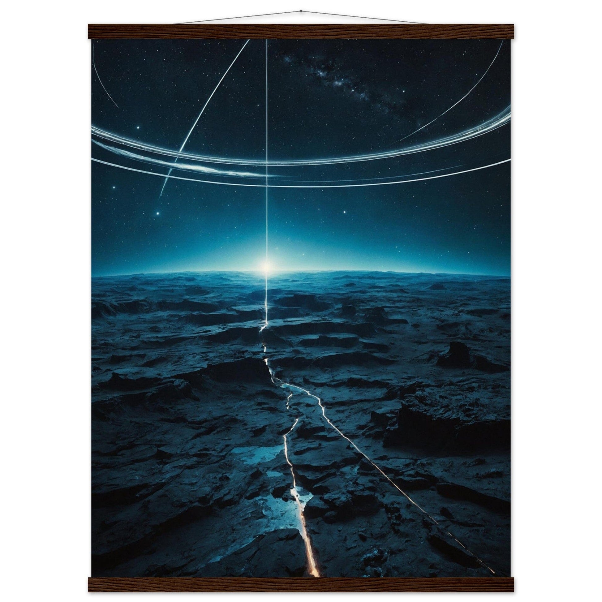 Premium Matte Paper Poster with Hanger - Minimalistische Kunstpräsentation mit Holzhänger Print Material Modern Masterpieces 60x80 cm / 24x32″ Dark wood wall hanger 