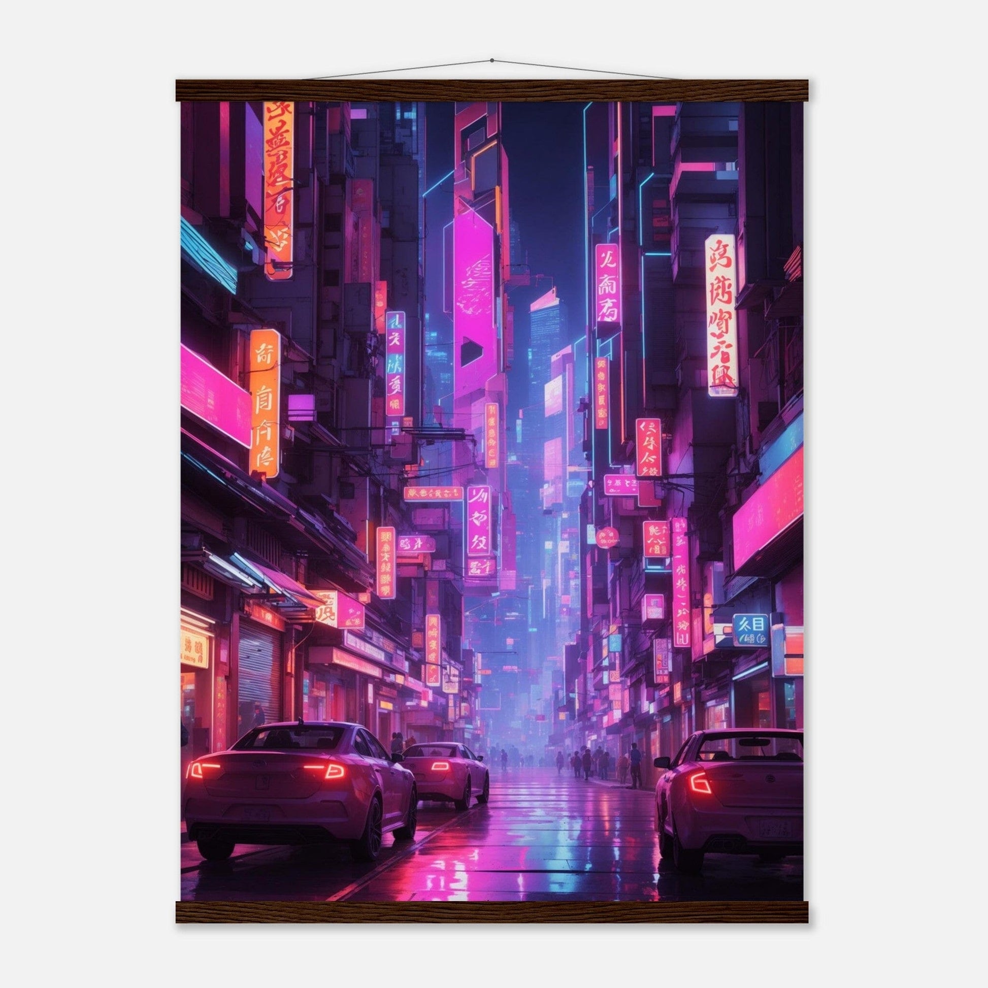 Premium Matte Paper Poster with Hanger - Minimalistische Kunstpräsentation mit Holzhänger Print Material Modern Masterpieces 60x80 cm / 24x32″ Dark wood wall hanger 