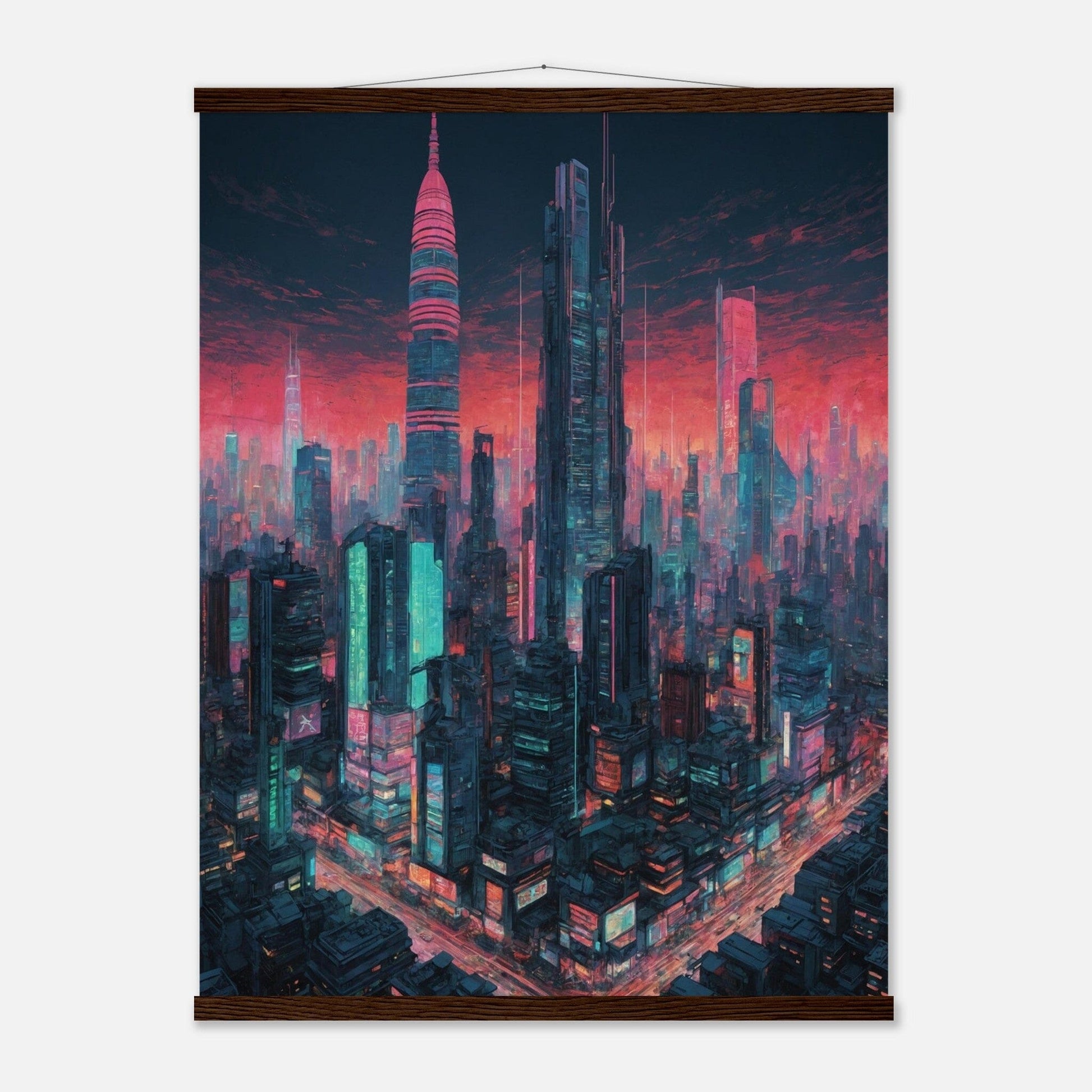 Premium Matte Paper Poster with Hanger - Minimalistische Kunstpräsentation mit Holzhänger Print Material Modern Masterpieces 60x80 cm / 24x32″ Dark wood wall hanger 