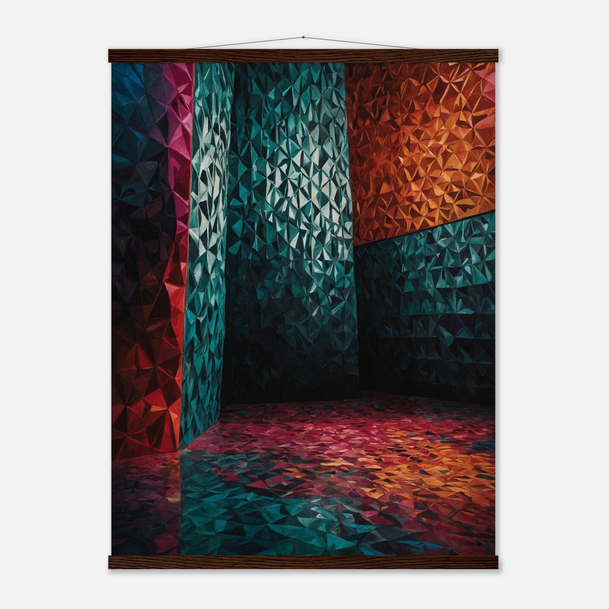 Premium Matte Paper Poster with Hanger - Minimalistische Kunstpräsentation mit Holzhänger Print Material Modern Masterpieces 60x80 cm / 24x32″ Dark wood wall hanger 