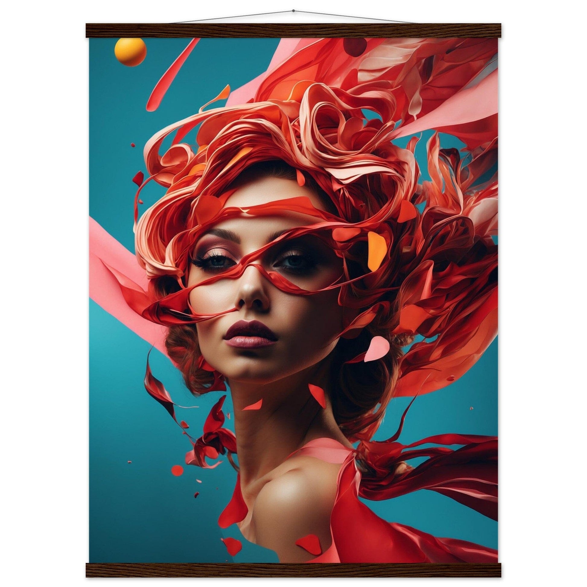 Premium Matte Paper Poster with Hanger - Minimalistische Kunstpräsentation mit Holzhänger Print Material Modern Masterpieces 60x80 cm / 24x32″ Dark wood wall hanger 