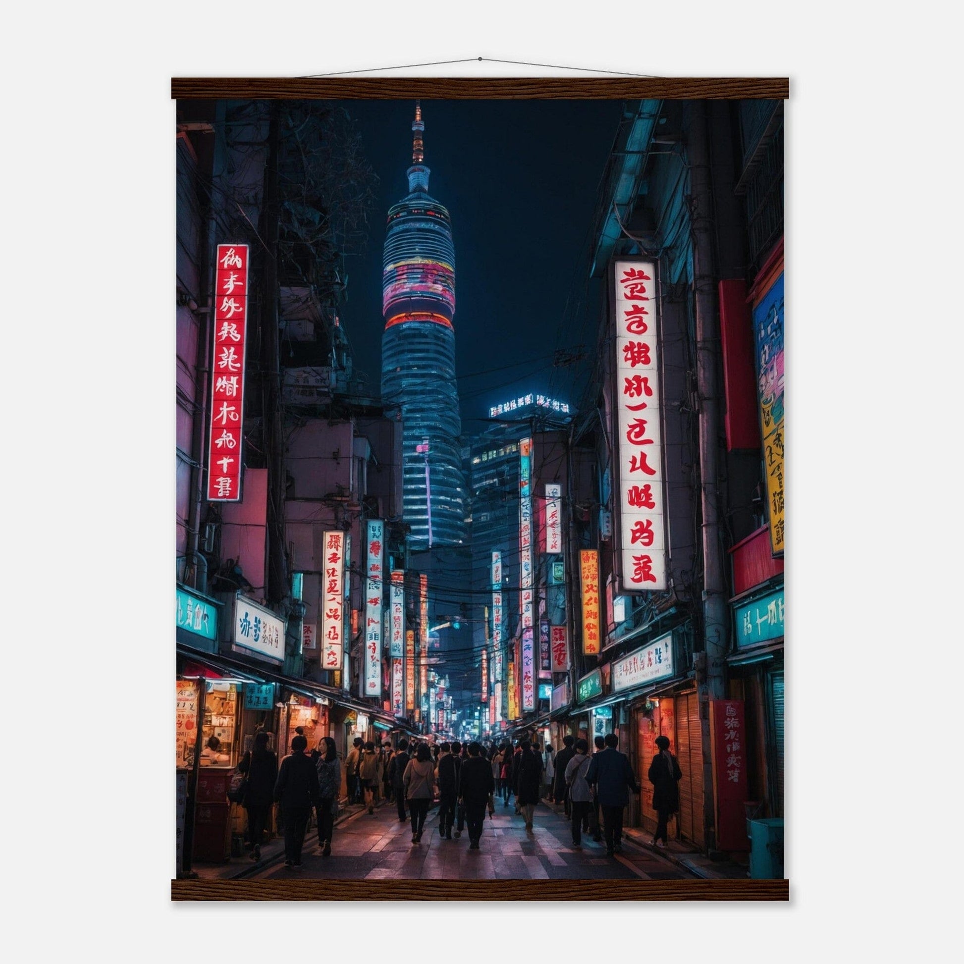 Premium Matte Paper Poster with Hanger - Minimalistische Kunstpräsentation mit Holzhänger Print Material Modern Masterpieces 60x80 cm / 24x32″ Dark wood wall hanger 