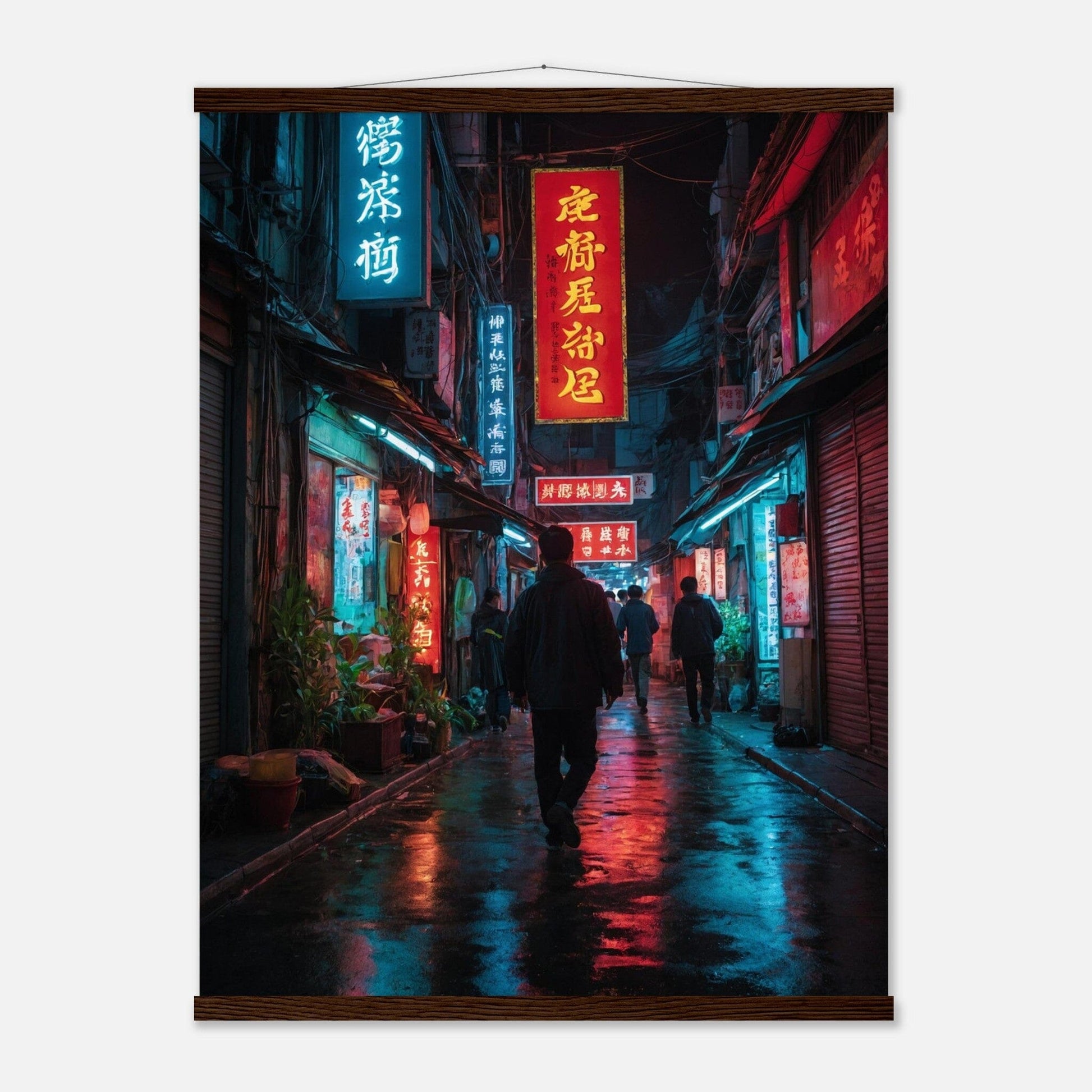 Premium Matte Paper Poster with Hanger - Minimalistische Kunstpräsentation mit Holzhänger Print Material Modern Masterpieces 60x80 cm / 24x32″ Dark wood wall hanger 