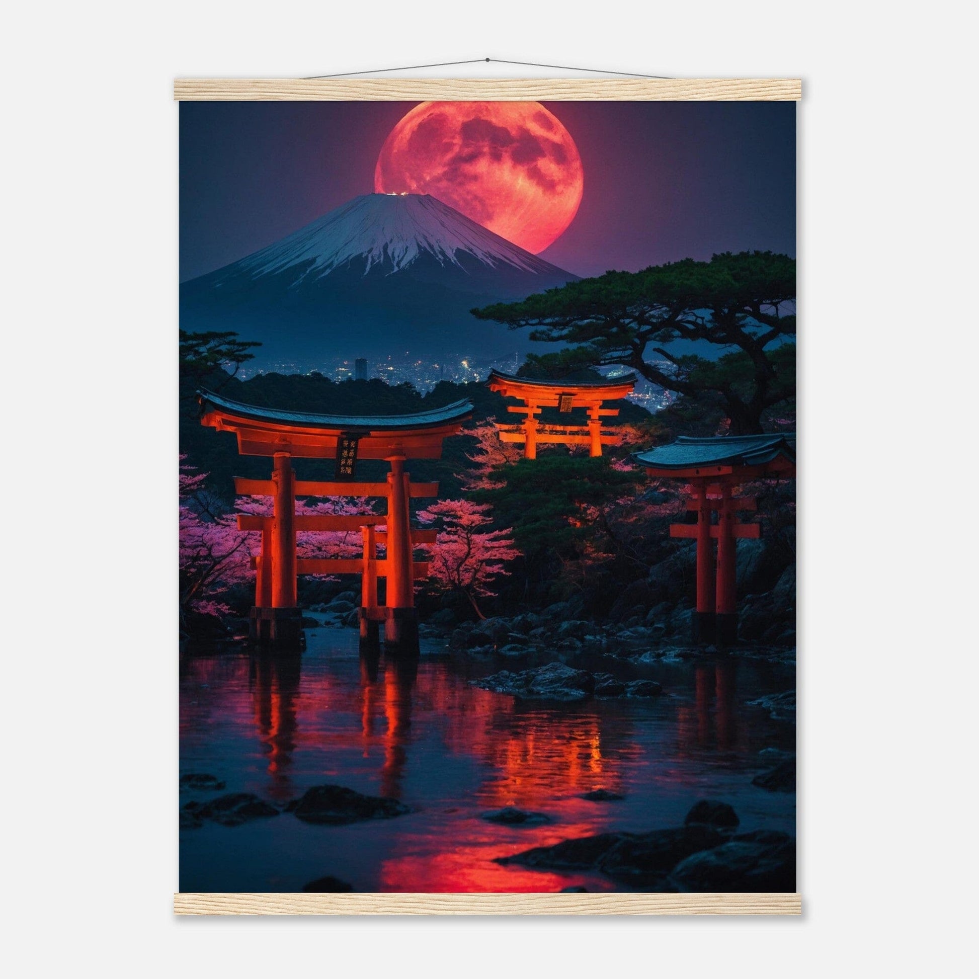 Premium Matte Paper Poster with Hanger - Minimalistische Kunstpräsentation mit Holzhänger Print Material Modern Masterpieces 60x80 cm / 24x32″ Natural wood wall hanger 