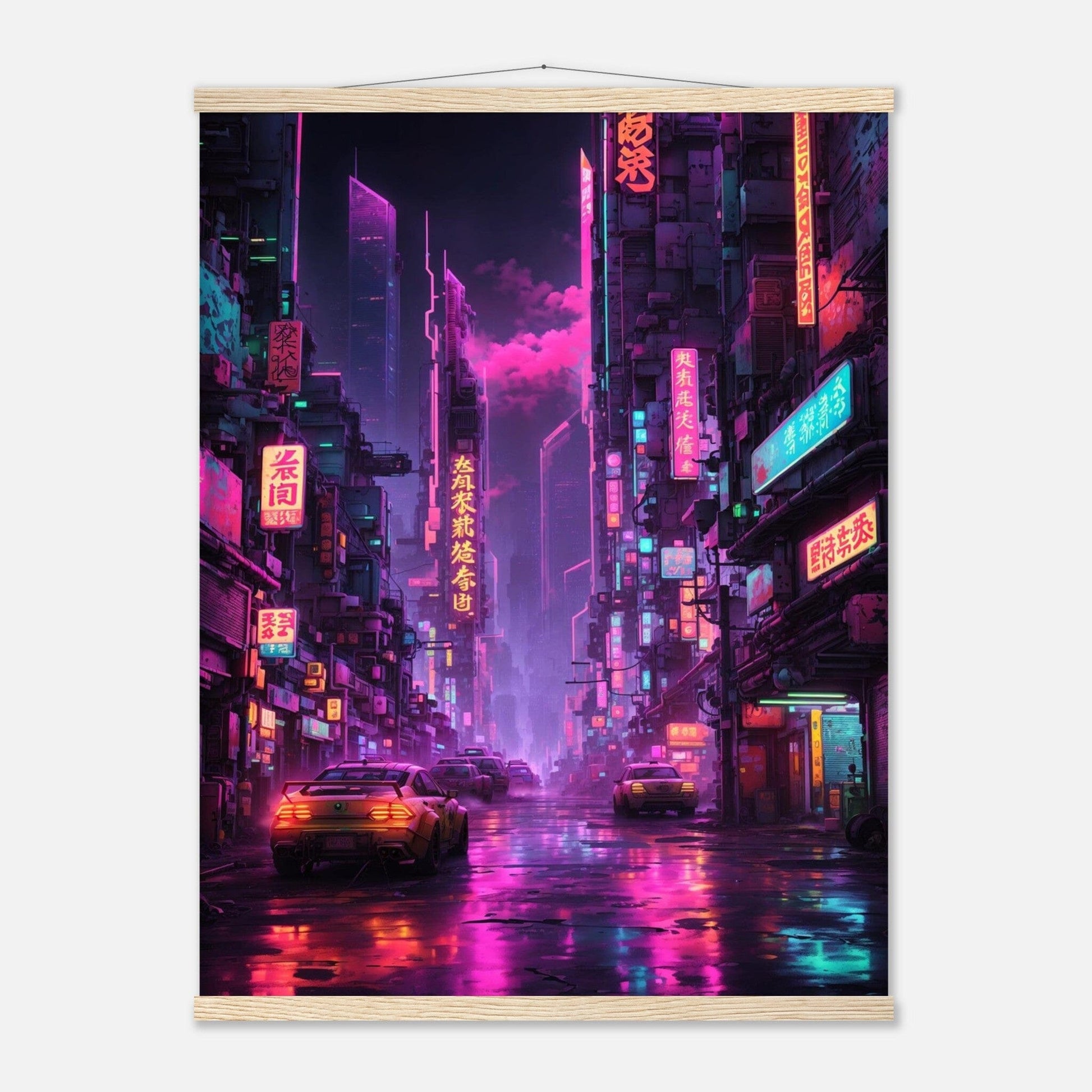 Premium Matte Paper Poster with Hanger - Minimalistische Kunstpräsentation mit Holzhänger Print Material Modern Masterpieces 60x80 cm / 24x32″ Natural wood wall hanger 