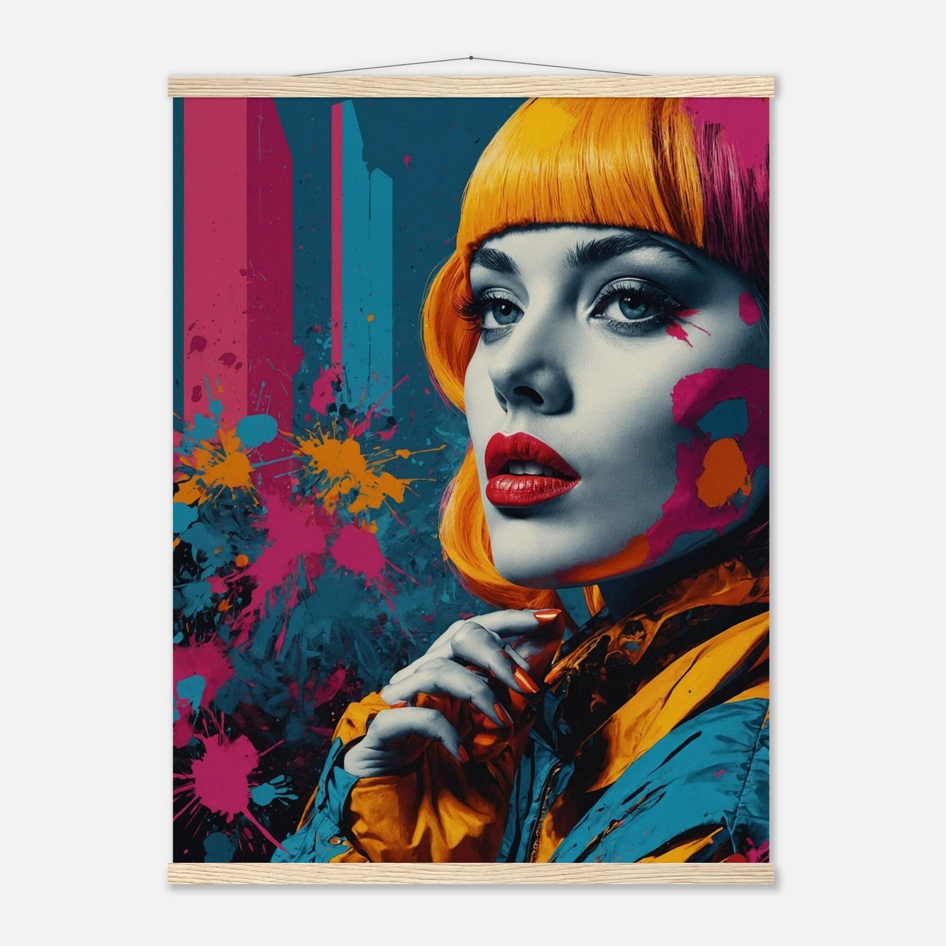 Premium Matte Paper Poster with Hanger - Minimalistische Kunstpräsentation mit Holzhänger Print Material Modern Masterpieces 60x80 cm / 24x32″ Natural wood wall hanger 