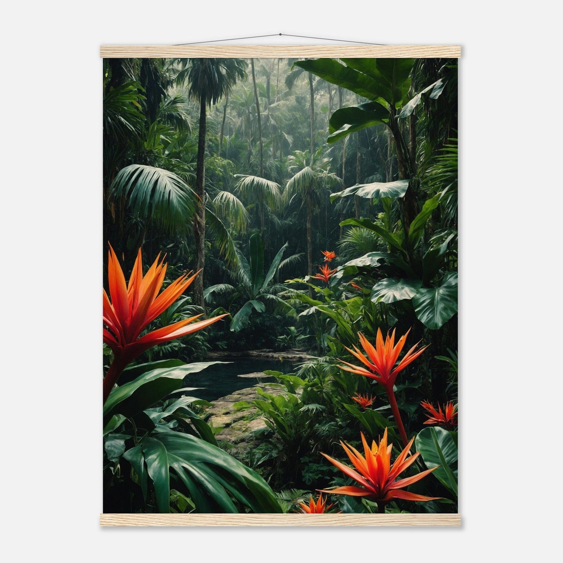 Premium Matte Paper Poster with Hanger - Minimalistische Kunstpräsentation mit Holzhänger Print Material Modern Masterpieces 60x80 cm / 24x32″ Natural wood wall hanger 