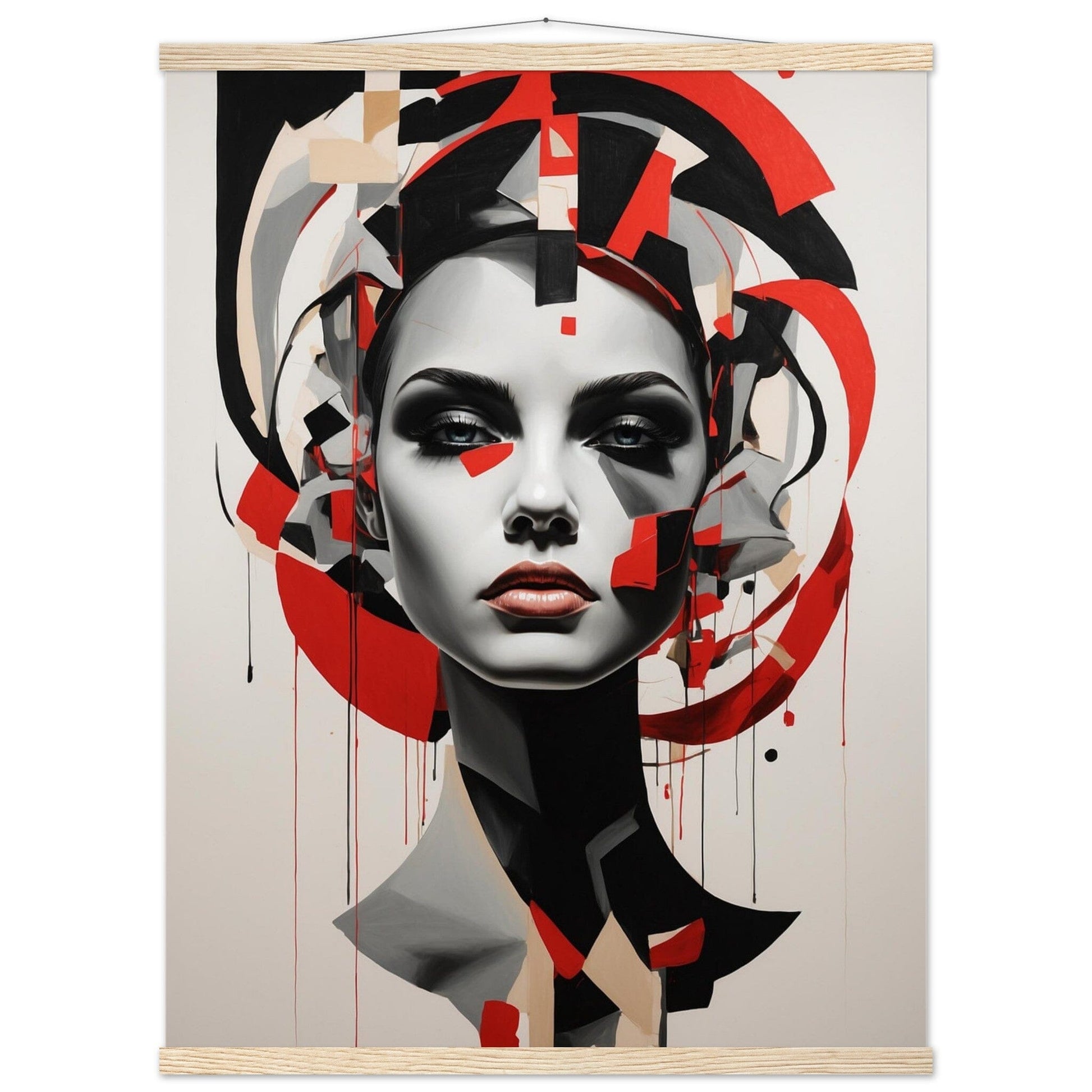 Premium Matte Paper Poster with Hanger - Minimalistische Kunstpräsentation mit Holzhänger Print Material Modern Masterpieces 60x80 cm / 24x32″ Natural wood wall hanger 