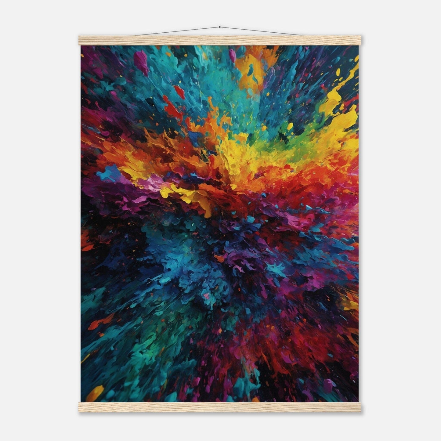 Premium Matte Paper Poster with Hanger - Minimalistische Kunstpräsentation mit Holzhänger Print Material Modern Masterpieces 60x80 cm / 24x32″ Natural wood wall hanger 
