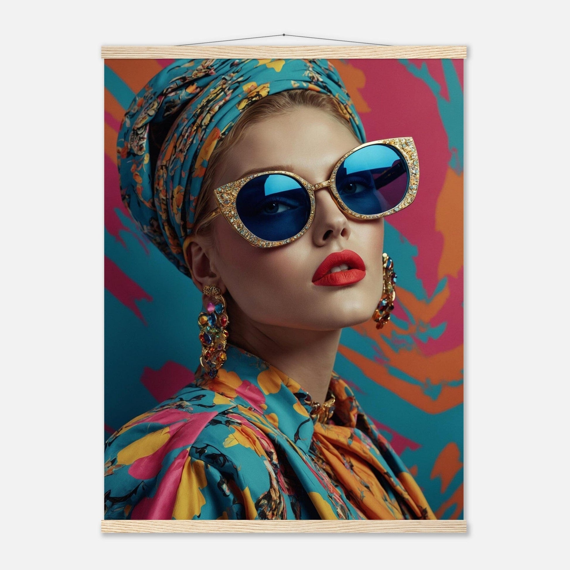 Premium Matte Paper Poster with Hanger - Minimalistische Kunstpräsentation mit Holzhänger Print Material Modern Masterpieces 60x80 cm / 24x32″ Natural wood wall hanger 