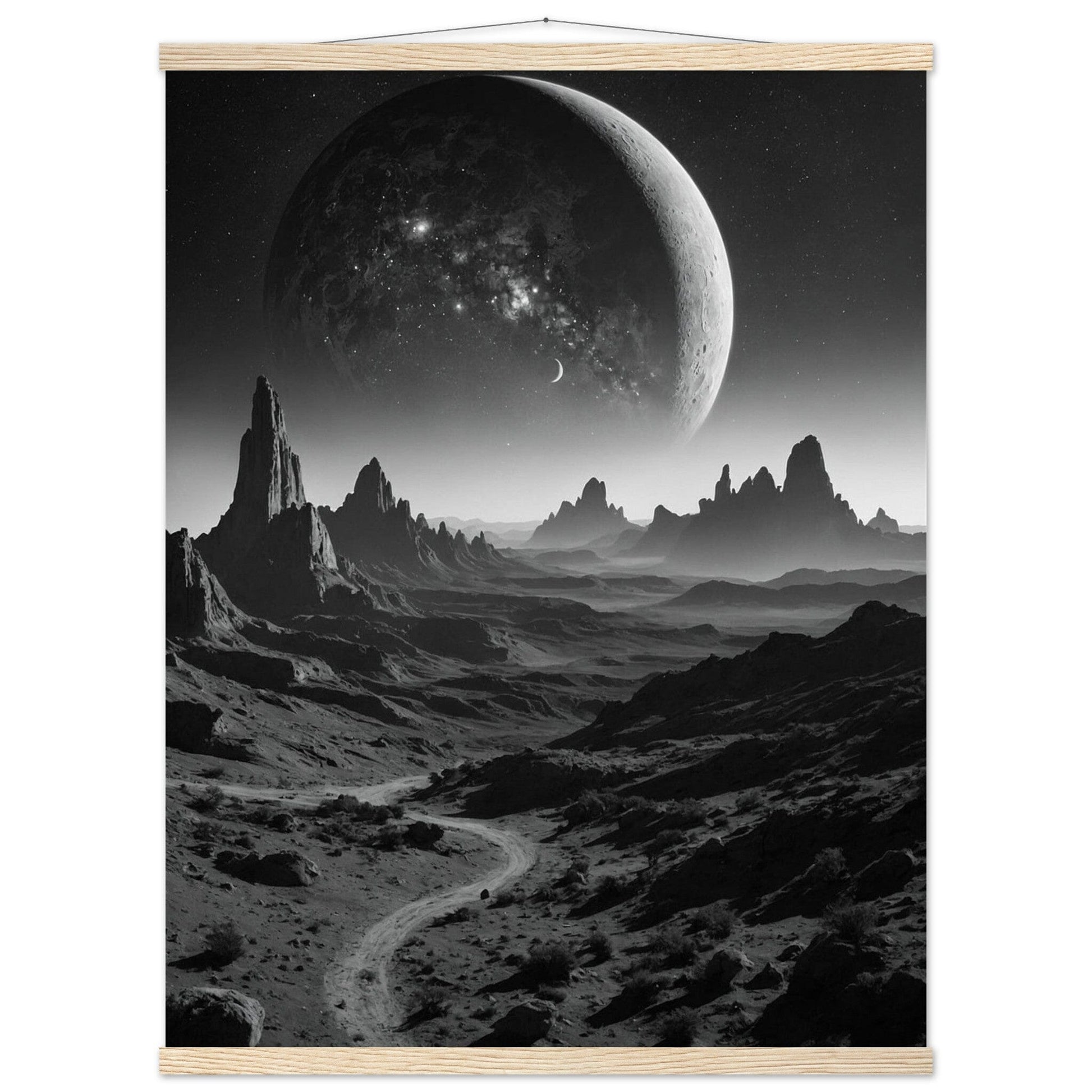 Premium Matte Paper Poster with Hanger - Minimalistische Kunstpräsentation mit Holzhänger Print Material Modern Masterpieces 60x80 cm / 24x32″ Natural wood wall hanger 