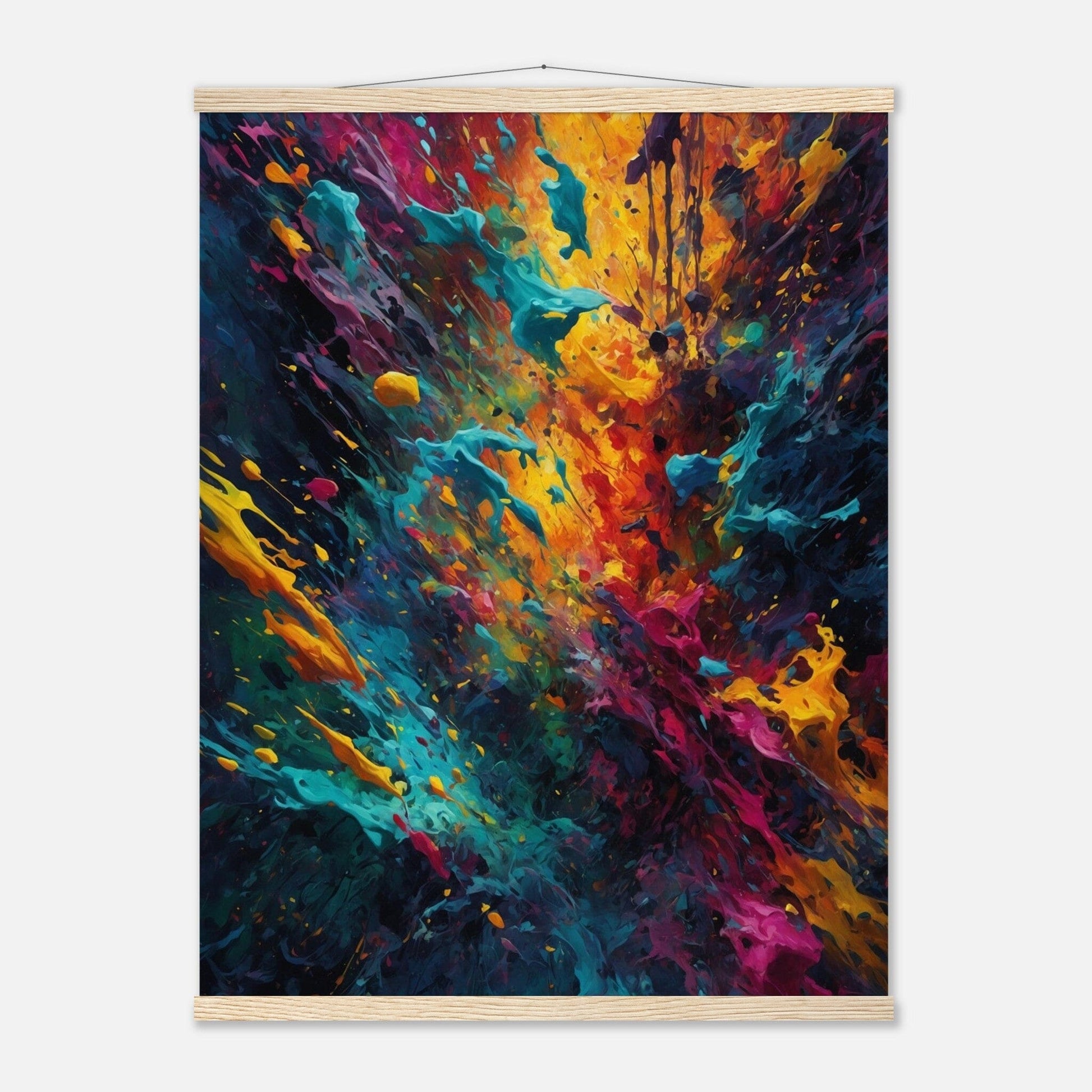Premium Matte Paper Poster with Hanger - Minimalistische Kunstpräsentation mit Holzhänger Print Material Modern Masterpieces 60x80 cm / 24x32″ Natural wood wall hanger 
