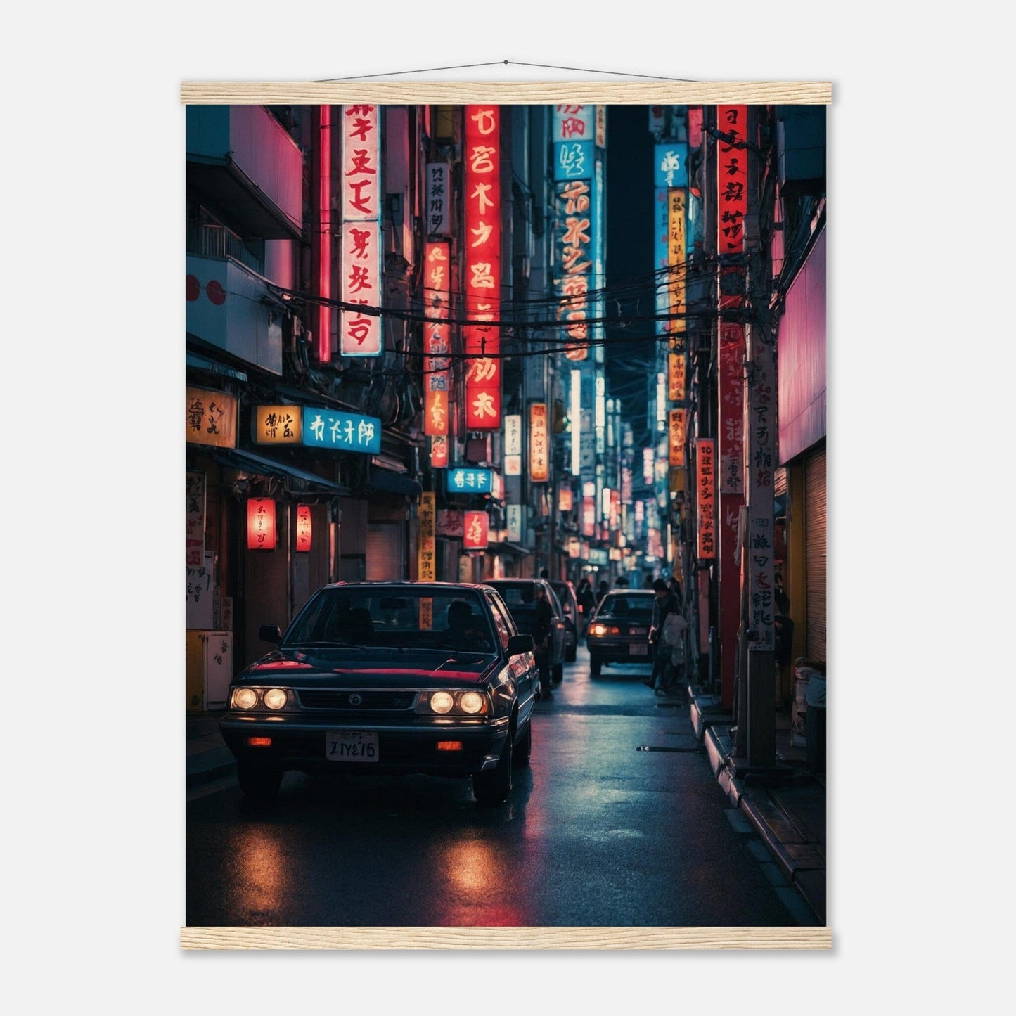 Premium Matte Paper Poster with Hanger - Minimalistische Kunstpräsentation mit Holzhänger Print Material Modern Masterpieces 60x80 cm / 24x32″ Natural wood wall hanger 