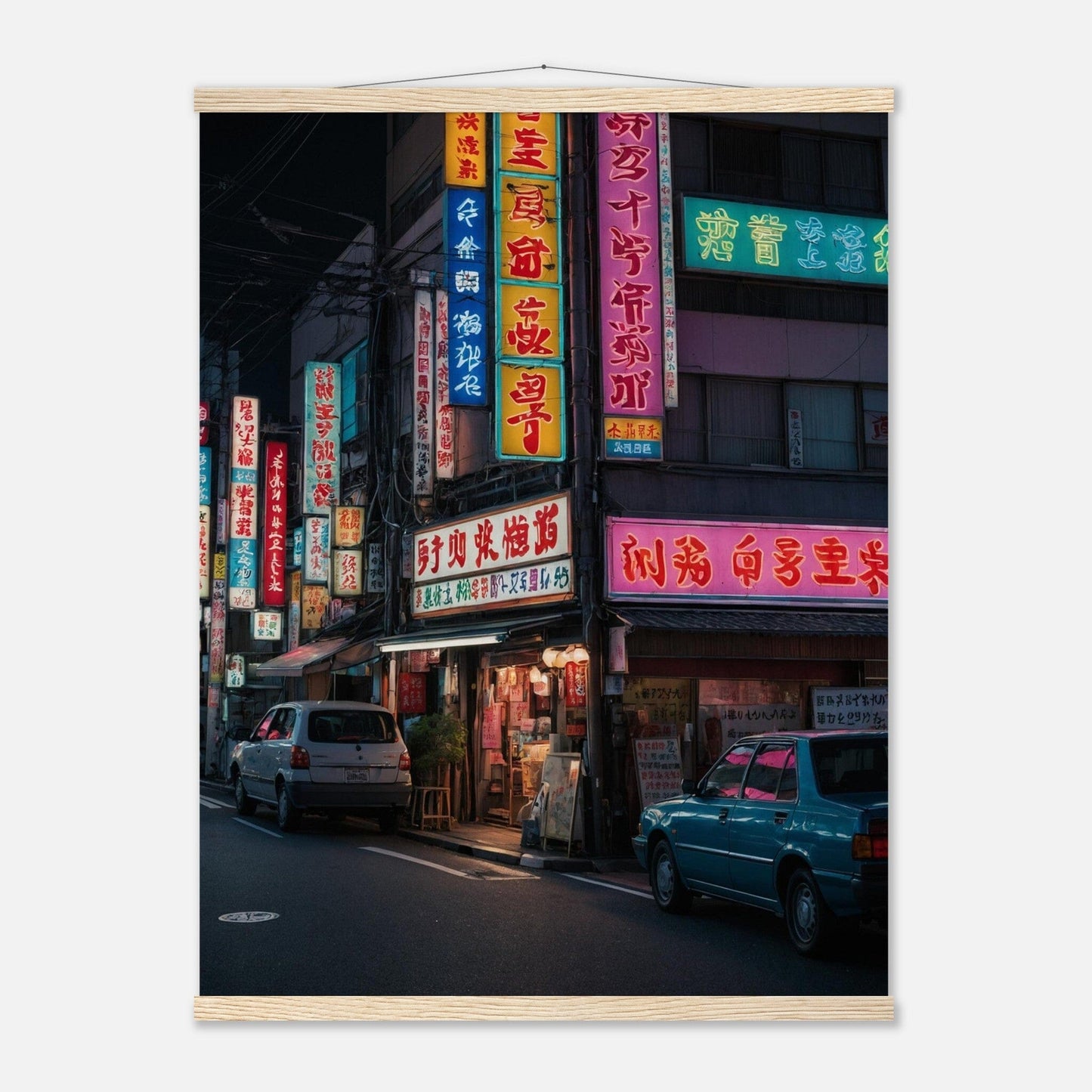 Premium Matte Paper Poster with Hanger - Minimalistische Kunstpräsentation mit Holzhänger Print Material Modern Masterpieces 60x80 cm / 24x32″ Natural wood wall hanger 
