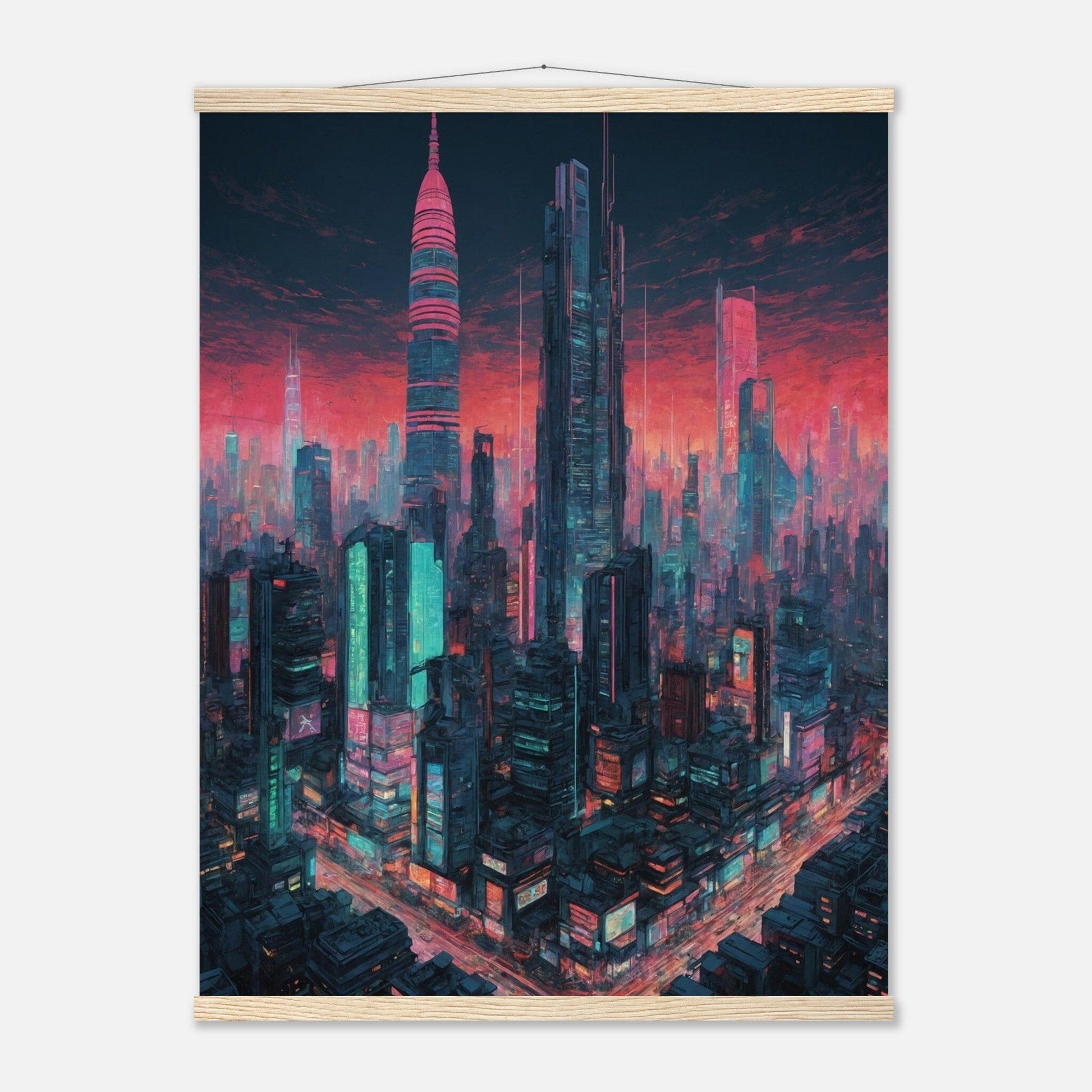 Premium Matte Paper Poster with Hanger - Minimalistische Kunstpräsentation mit Holzhänger Print Material Modern Masterpieces 60x80 cm / 24x32″ Natural wood wall hanger 