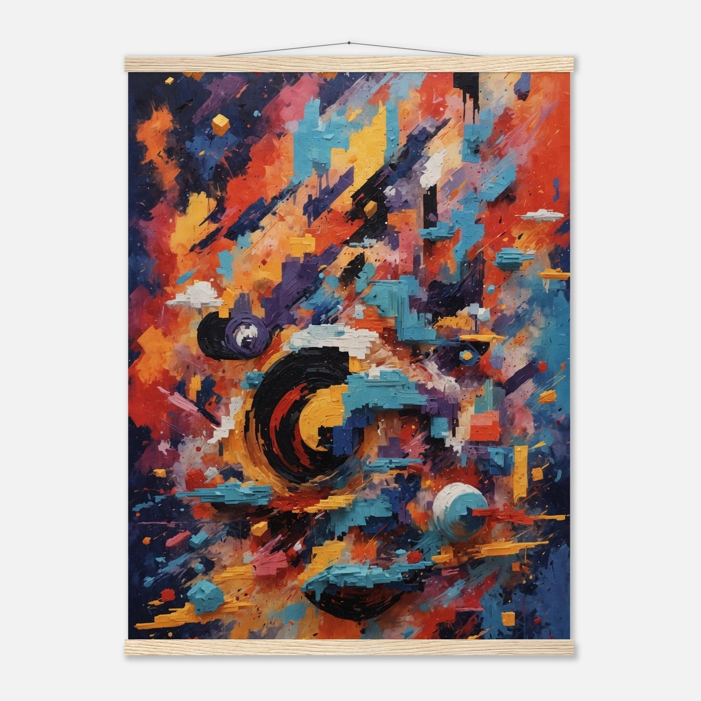 Premium Matte Paper Poster with Hanger - Minimalistische Kunstpräsentation mit Holzhänger Print Material Modern Masterpieces 60x80 cm / 24x32″ Natural wood wall hanger 