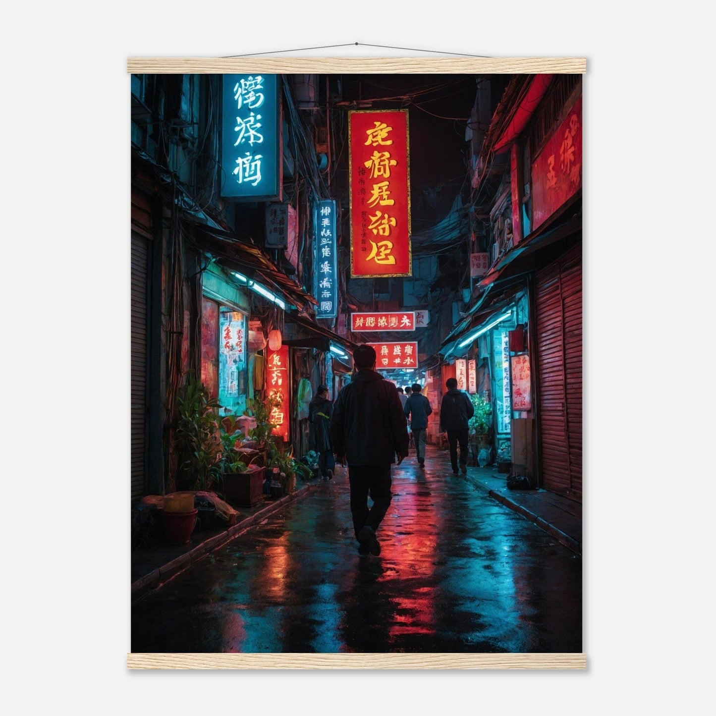 Premium Matte Paper Poster with Hanger - Minimalistische Kunstpräsentation mit Holzhänger Print Material Modern Masterpieces 60x80 cm / 24x32″ Natural wood wall hanger 